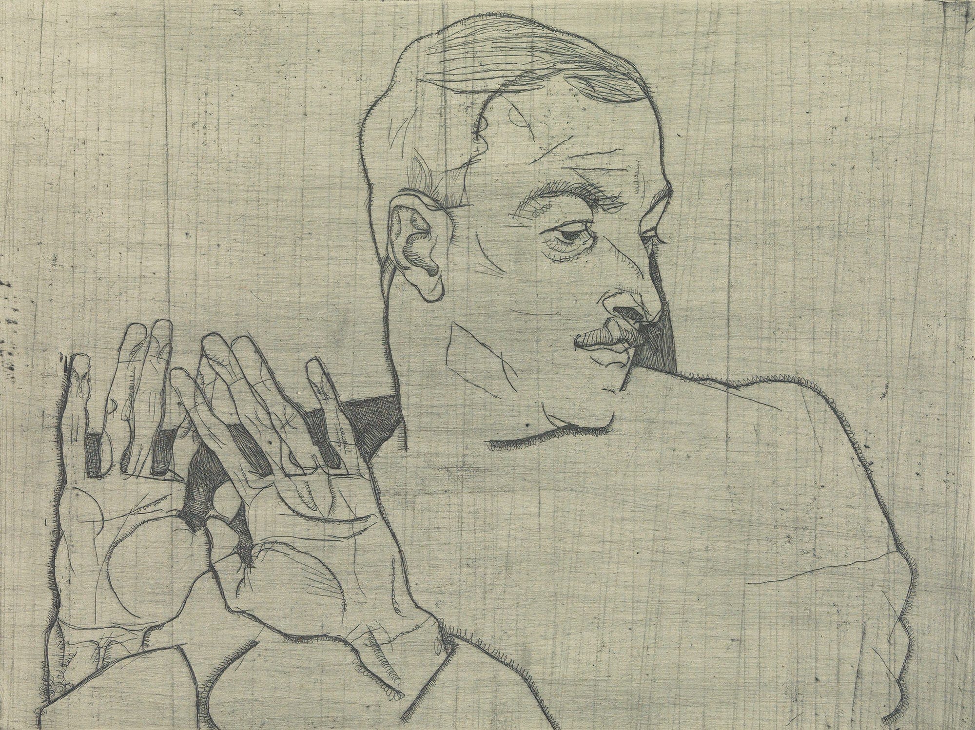 Portrait Of Arthur Roessler by Egon Schiele - Image 3