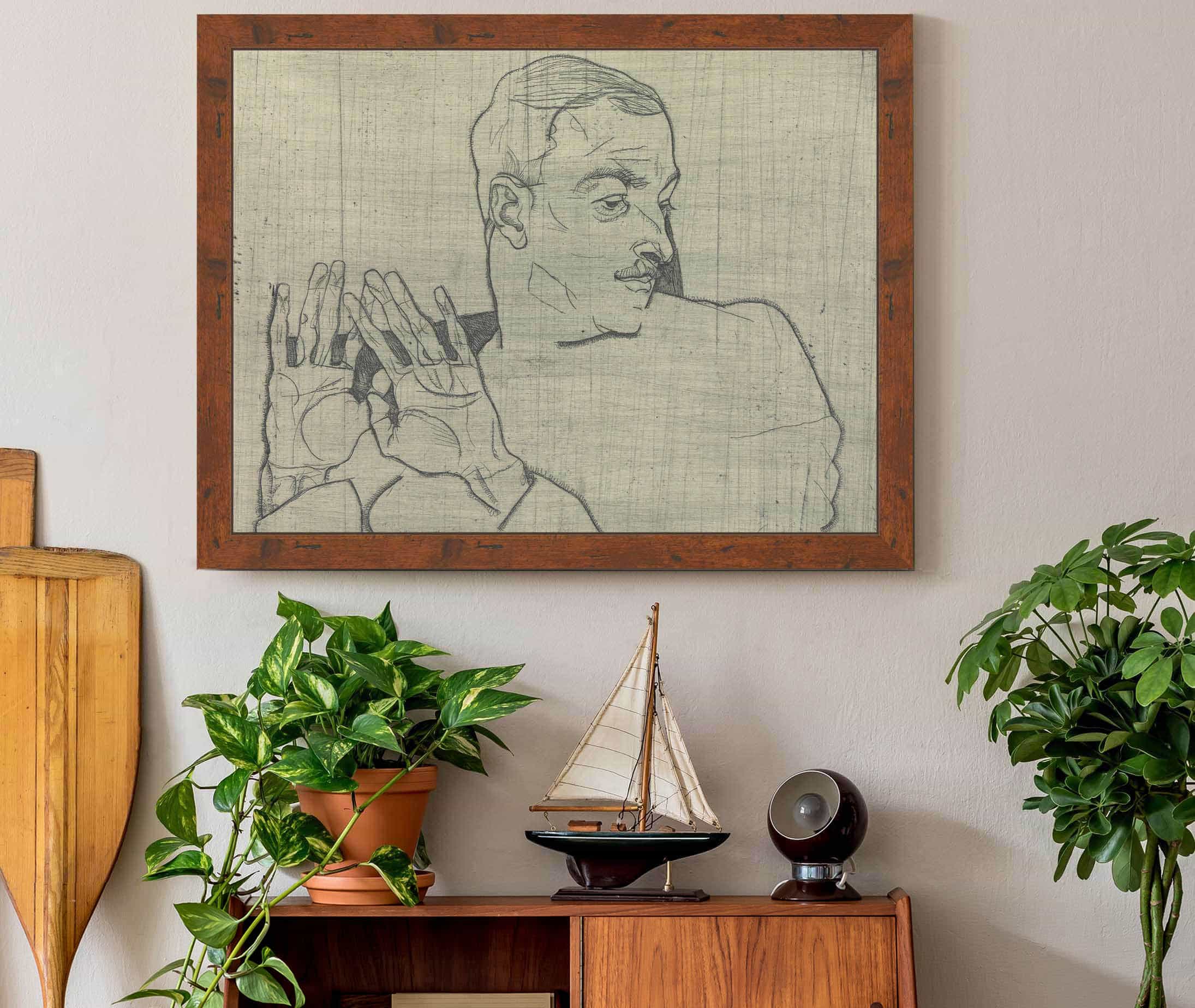 Portrait Of Arthur Roessler by Egon Schiele - Image 5