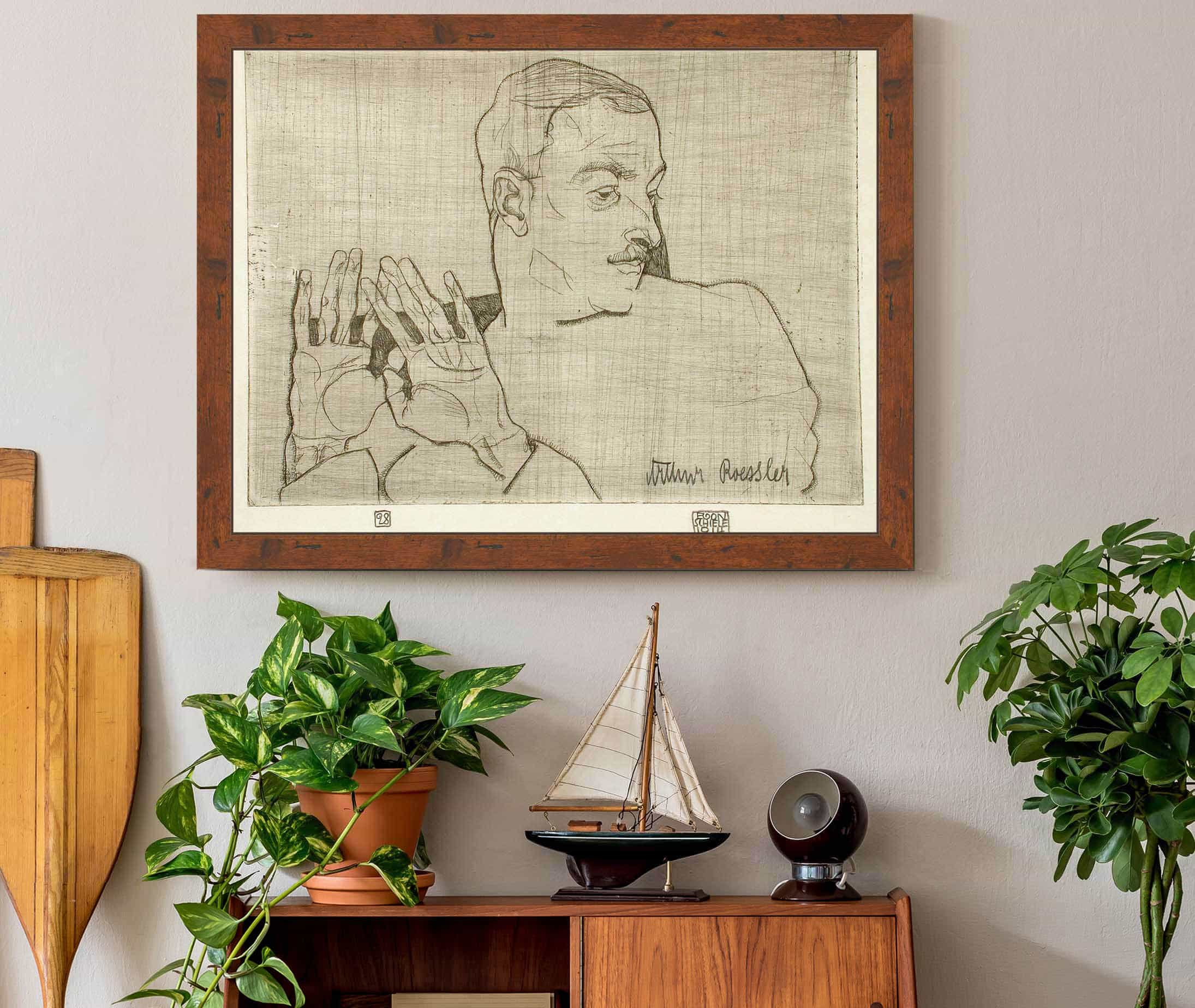 Portrait Of Arthur Roessler by Egon Schiele - Image 6