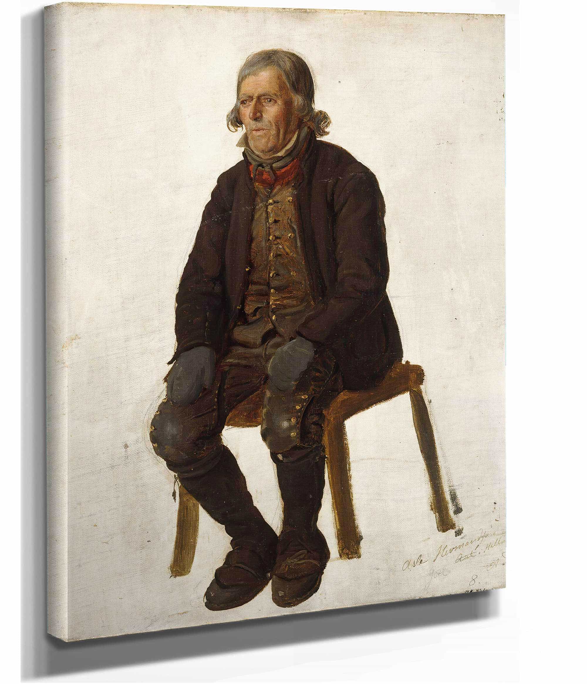 Portrait Of Asle Hermandson From Hallingdal by Adolph Tidemand - Image 2