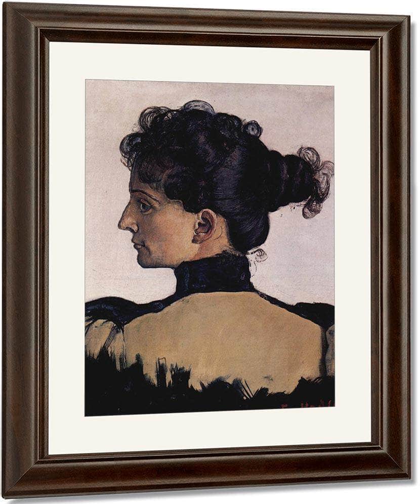 Portrait Of Berthe Jacques Wife Of The Artist 1894 Oil On Canvas 33 5X28Cm By Ferdinand Hodler - Image 3