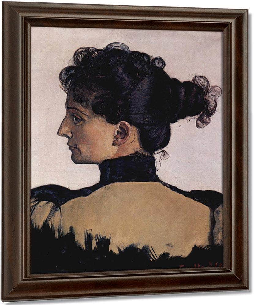 Portrait Of Berthe Jacques Wife Of The Artist 1894 Oil On Canvas 33 5X28Cm By Ferdinand Hodler - Image 4