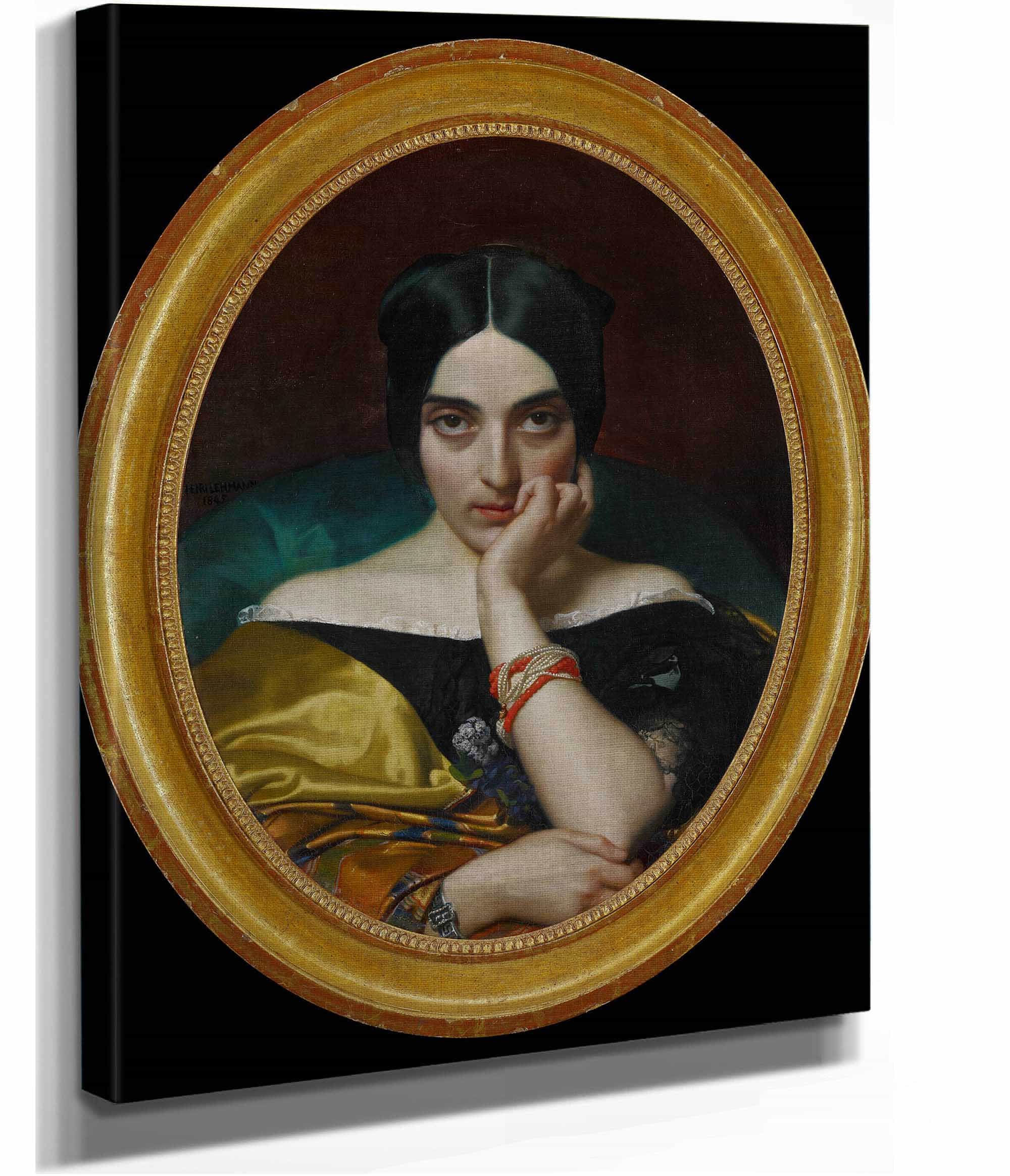 Portrait Of Clementine Mrs Alphonse Karr by Henri Lehmann - Image 2