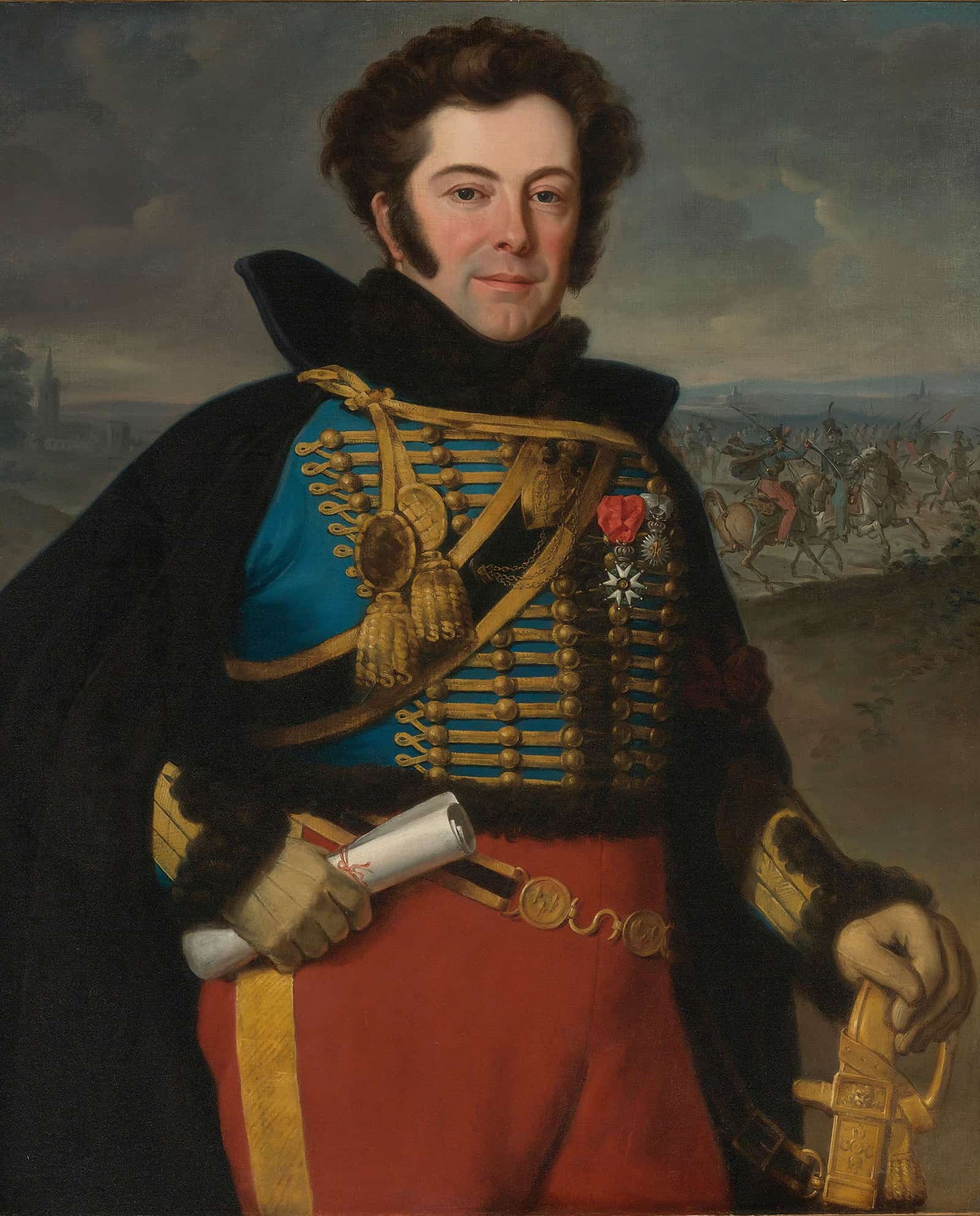 Portrait Of Colonel Auguste Frederic Bon Amour Marquis De Talhouet by Horace Vernet