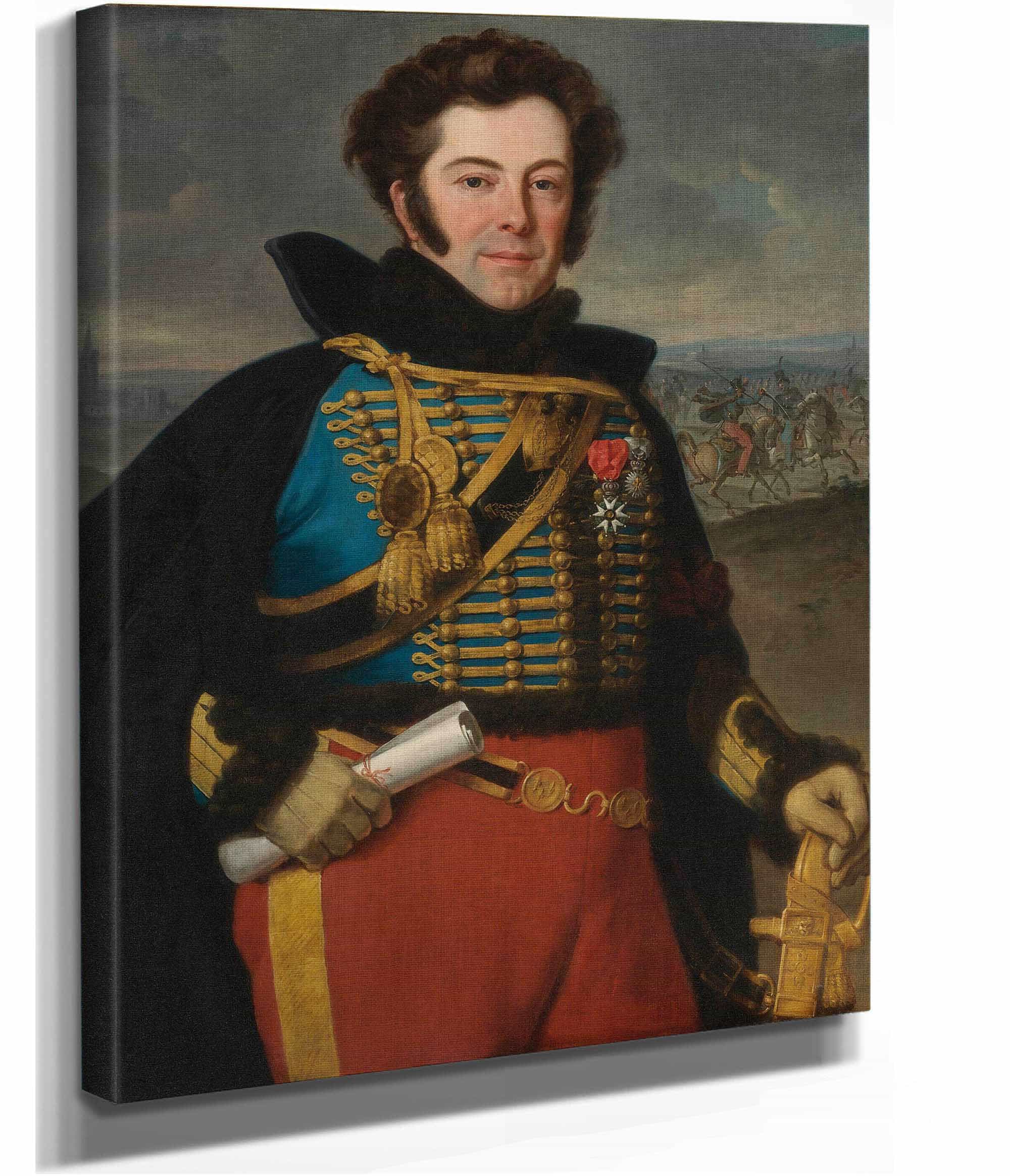 Portrait Of Colonel Auguste Frederic Bon Amour Marquis De Talhouet by Horace Vernet - Image 2