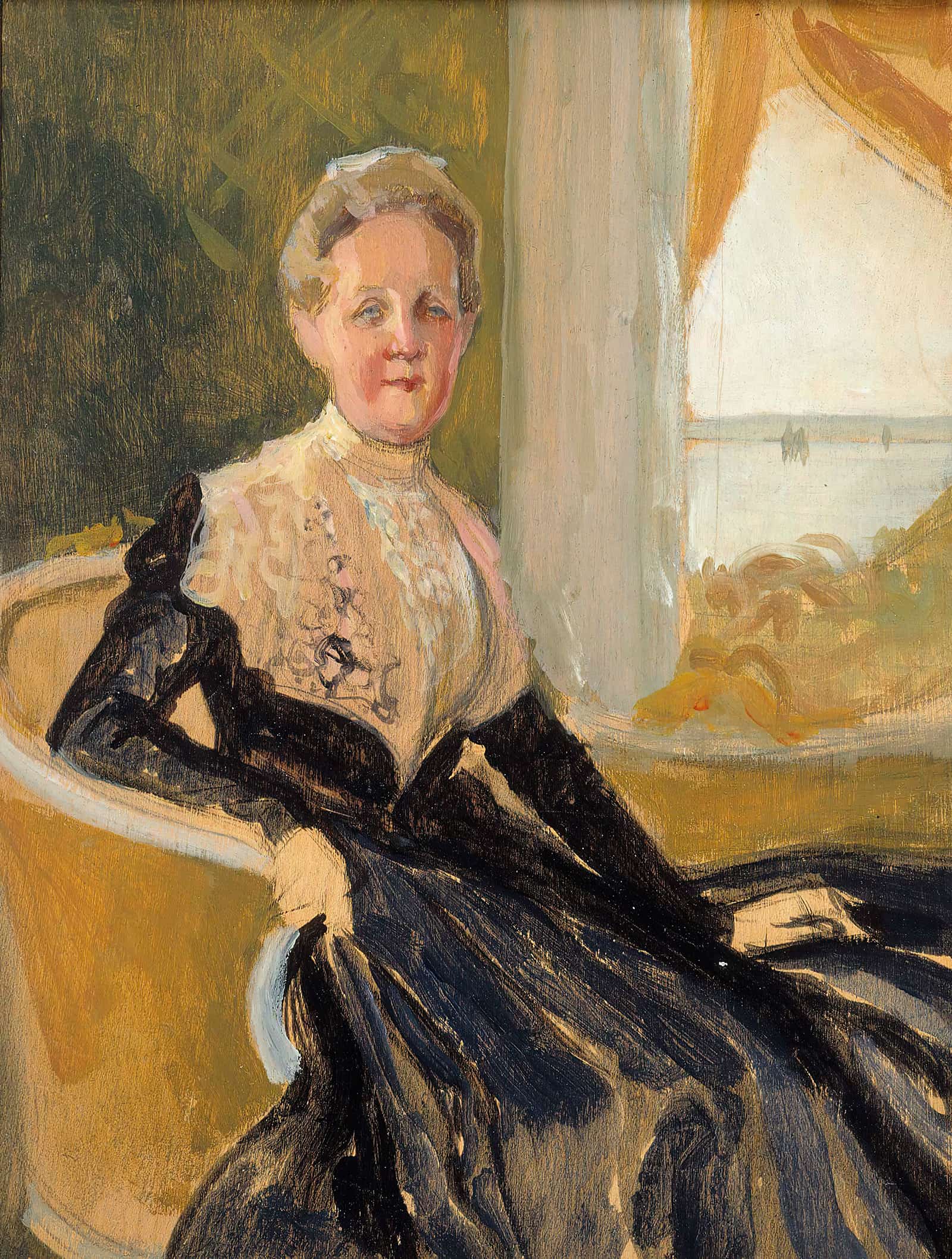 Portrait Of Countess Elisabeth Wachtmaister Compositional Sketch by Albert Edelfelt