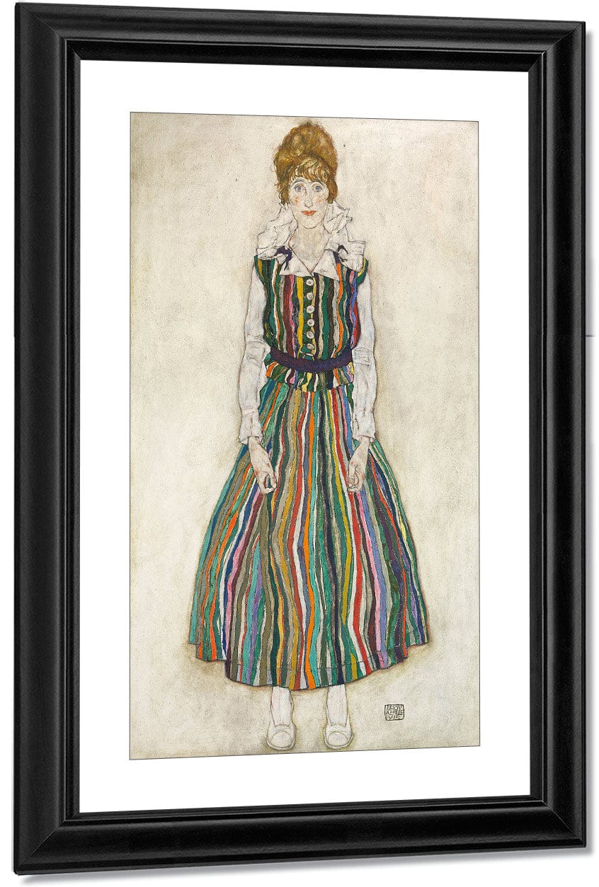 Portrait Of Edith Schiele The Artists Wife 1915 180X110Cm Haags Gemeentemuseum By Egon Schiele - Image 3