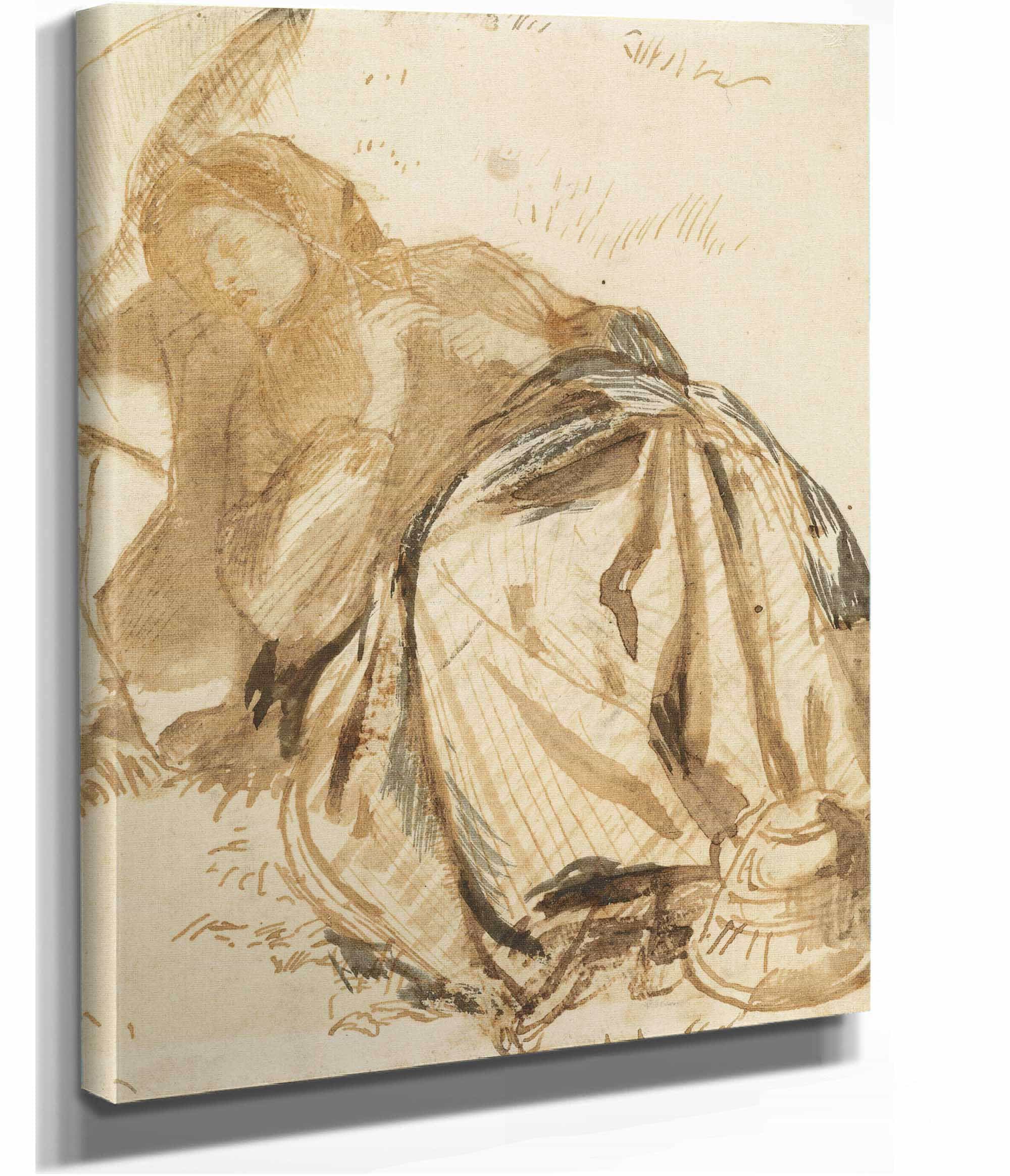 Portrait Of Elizabeth Siddal Resting Holding A Parasol by Dante Gabriel Rossetti - Image 2
