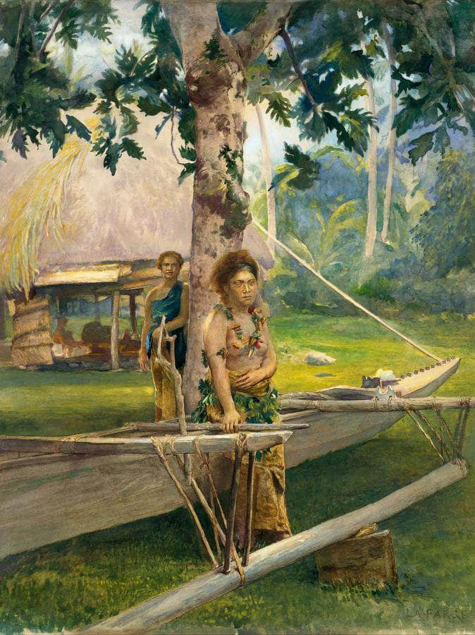 Portrait Of Faase The Taupo Or Official Virgin Of Fagaloa Bay And Her Duenna Samoa By John La Farge - Image 6