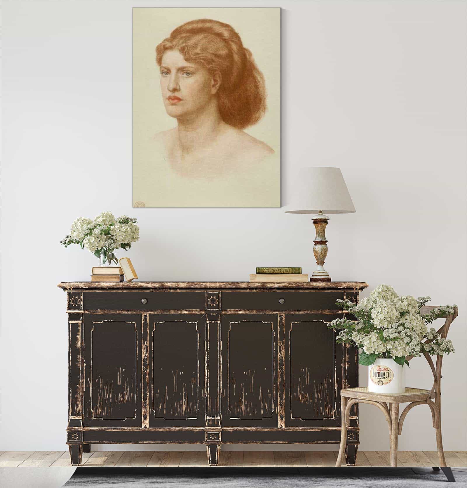 Portrait Of Fanny Cornforth Head And Shoulders by Dante Gabriel Rossetti - Image 4