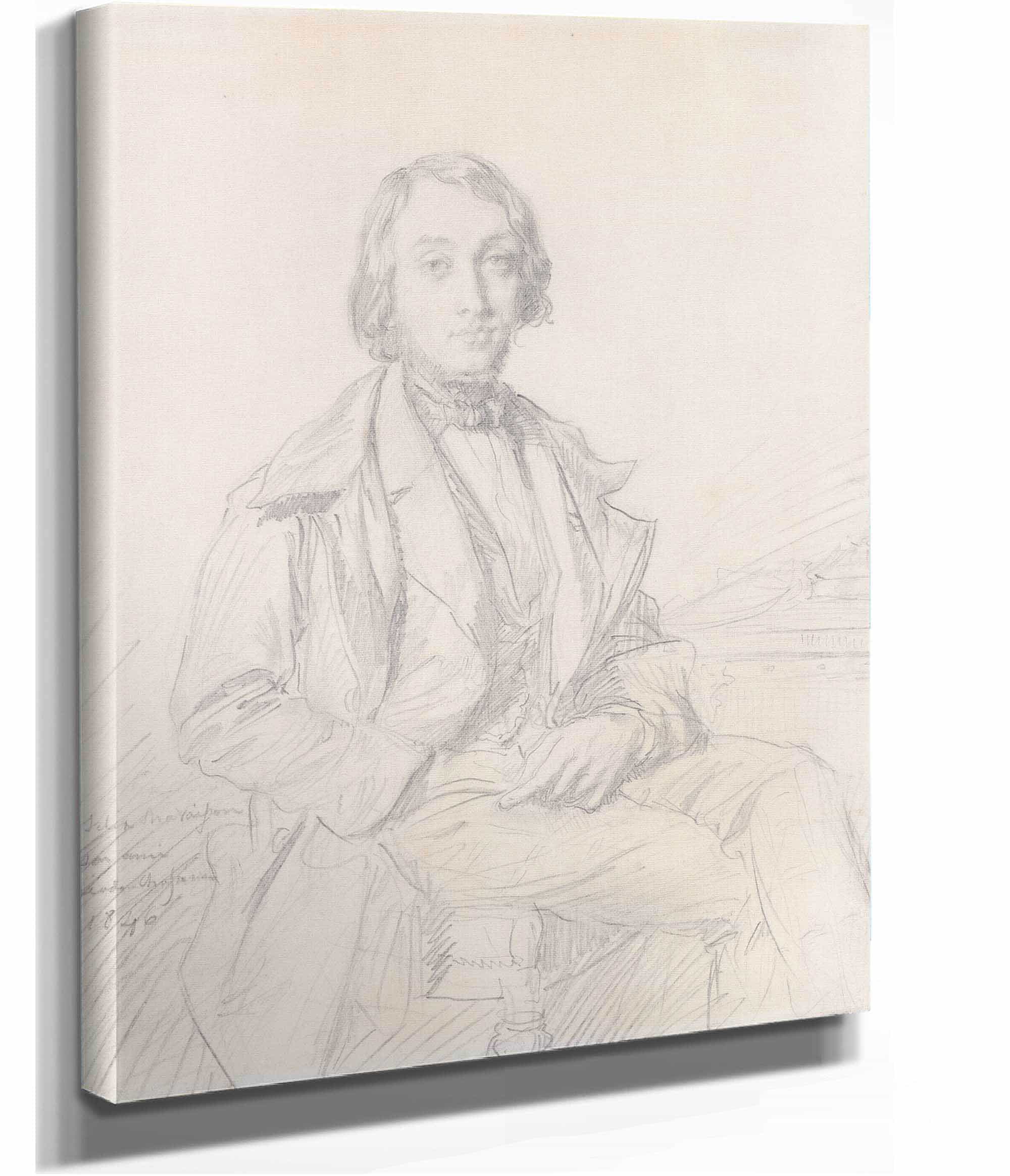 Portrait Of Felix Ravaisson by Theodore Chasseriau - Image 2