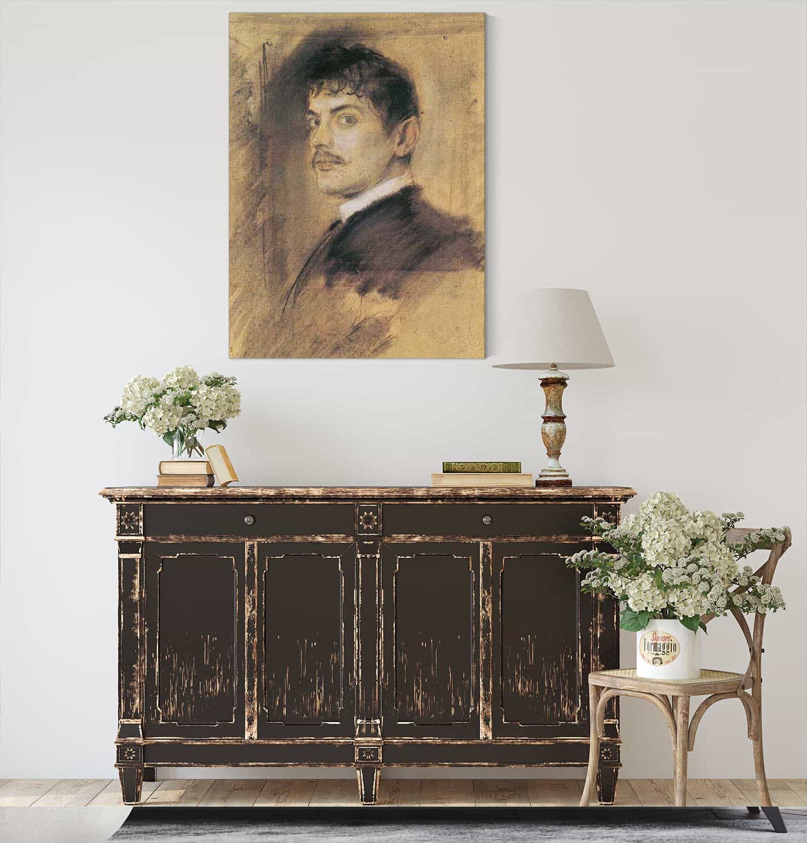 Portrait Of Franz Von Stuck by Franz Von Lenbach - Image 4