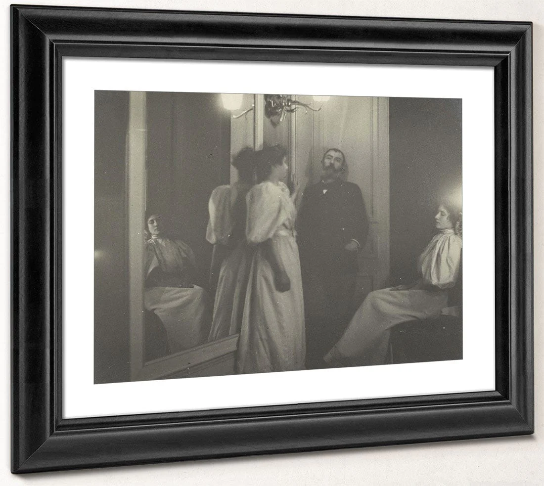 Portrait Of Henry Lerolle With Two Of His Daughters, Yvonne And Christine And A Mirror By Edgar Degas - Image 2