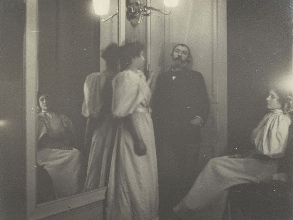 Portrait Of Henry Lerolle With Two Of His Daughters, Yvonne And Christine And A Mirror By Edgar Degas - Image 5