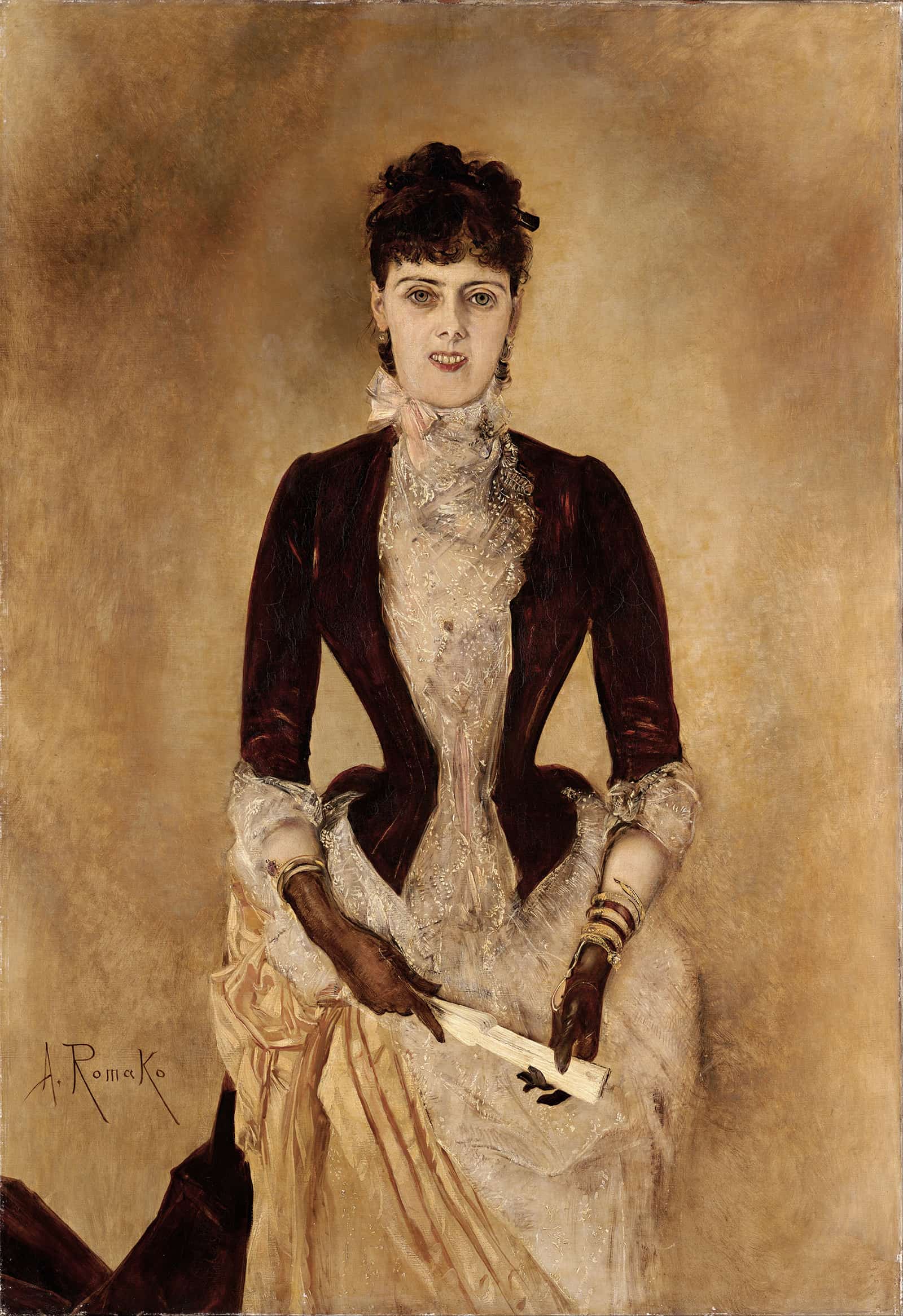Portrait Of Isabella Reisser by Anton Romako