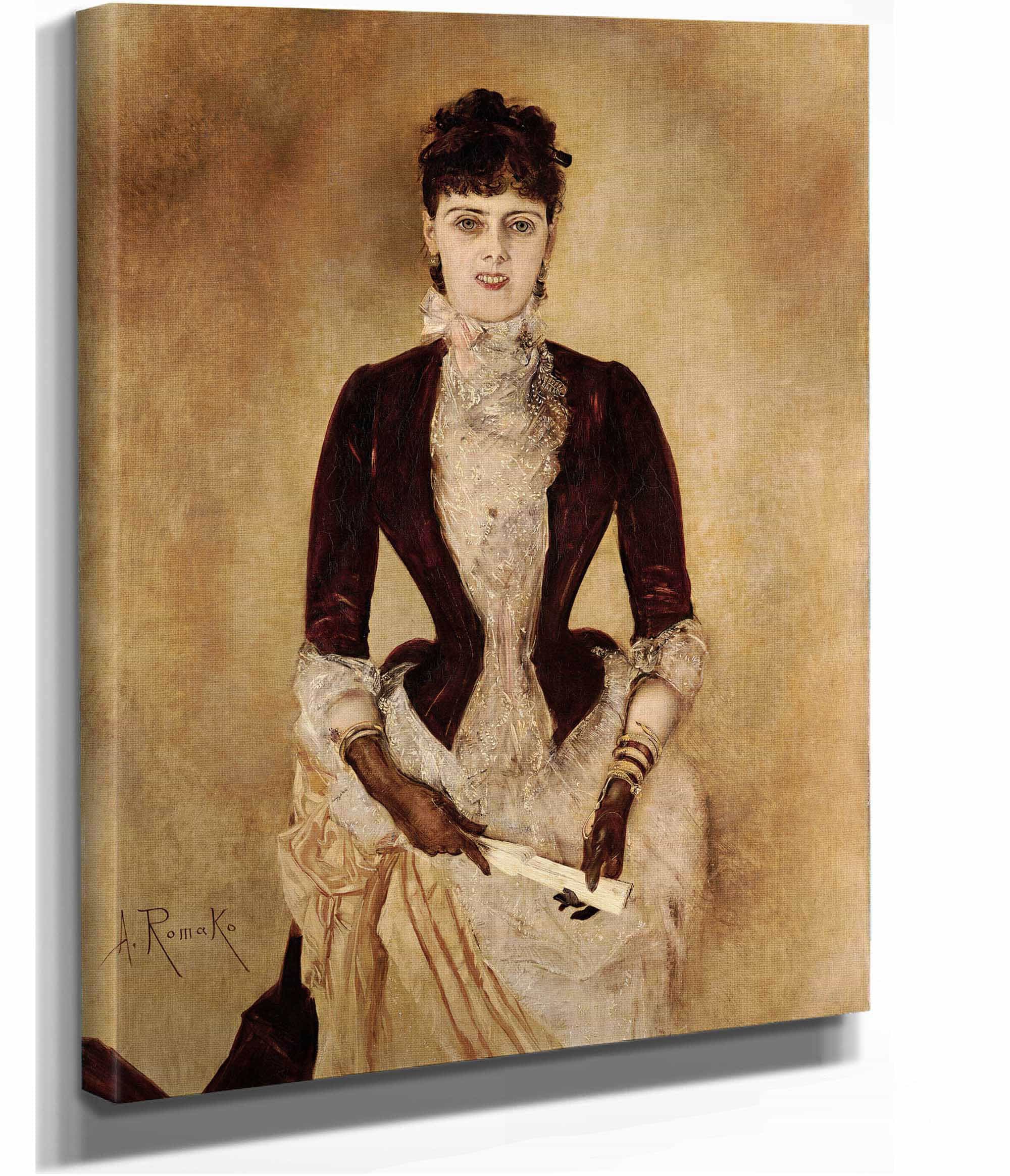 Portrait Of Isabella Reisser by Anton Romako - Image 2