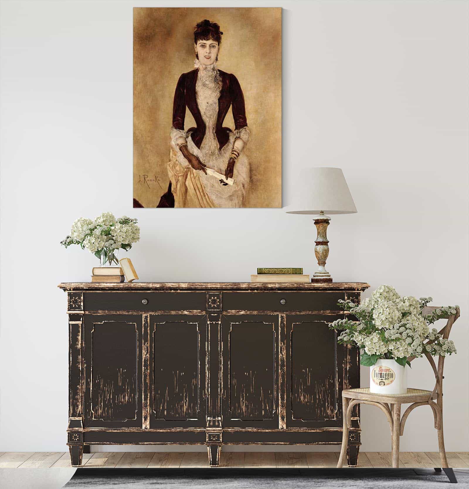 Portrait Of Isabella Reisser by Anton Romako - Image 4
