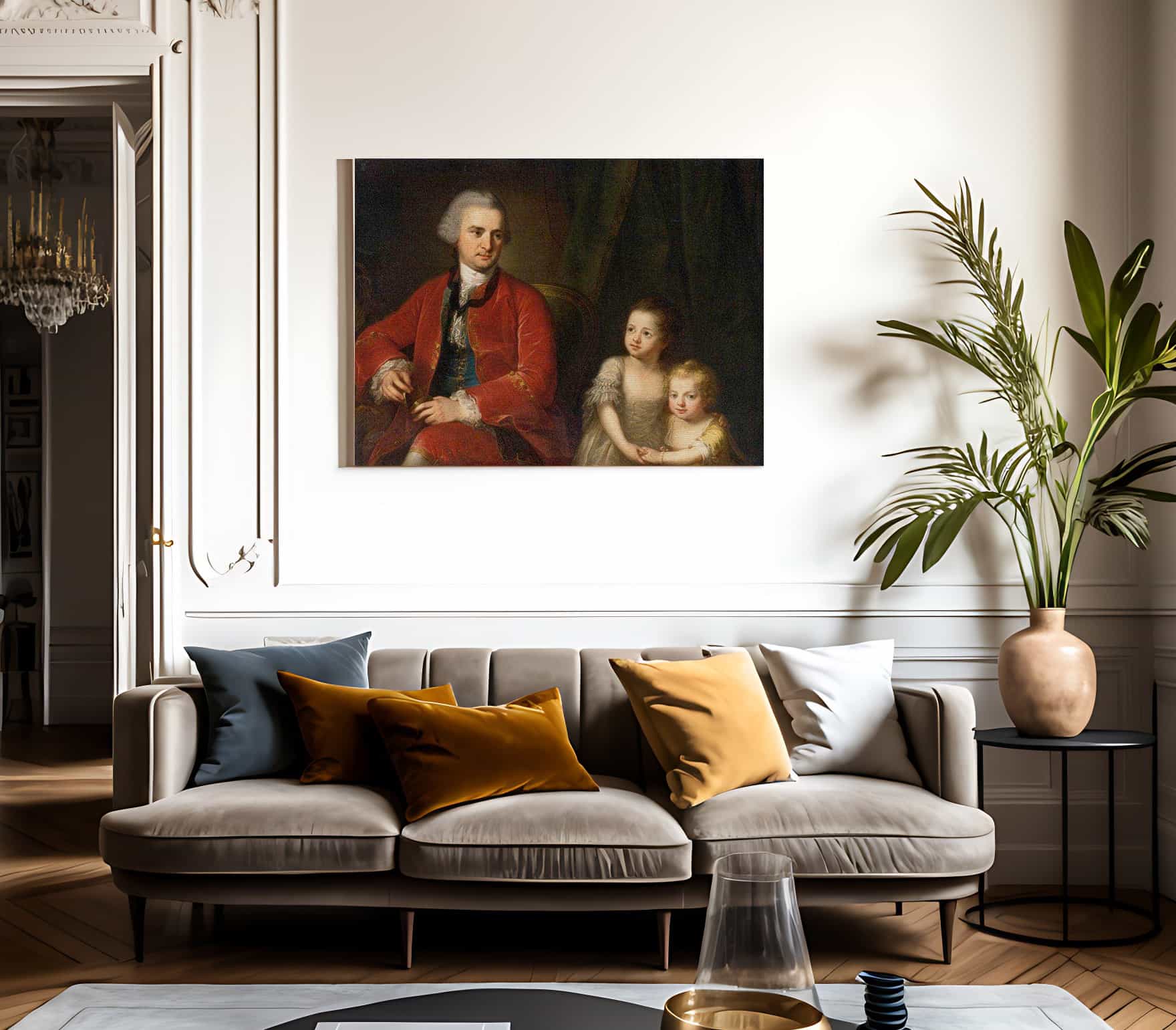 Portrait Of John Apthorp And His Daughters 1764 Oil On Canvas 97 X 135 Cm Private Collection By Angelica Kauffmann - Image 3