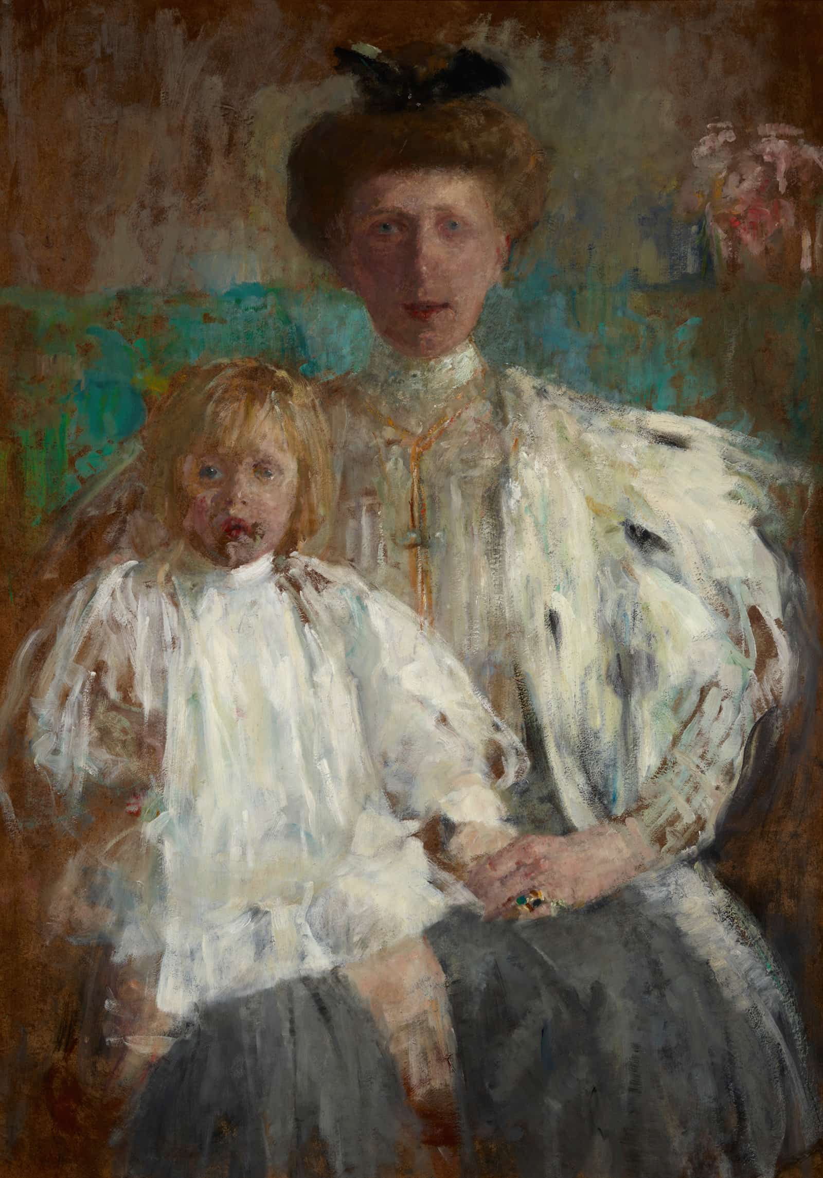 Portrait Of Julia Puget Nee Kwilecka With Her Son Jacek by Olga Boznanska