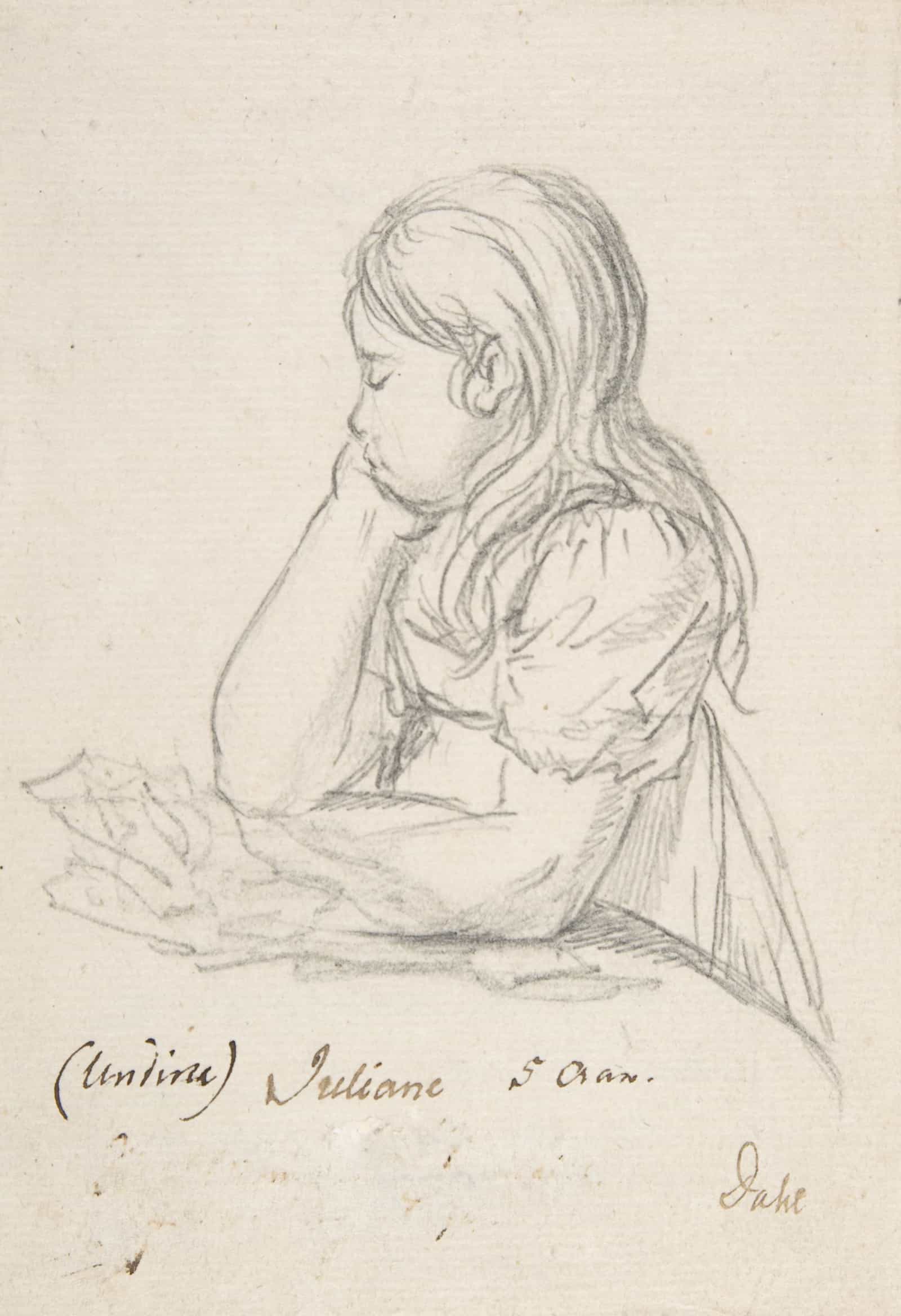 Portrait Of Juliane Sophie Heger As A Child Leaning On A Table by Johan Christian Dahl - Image 2