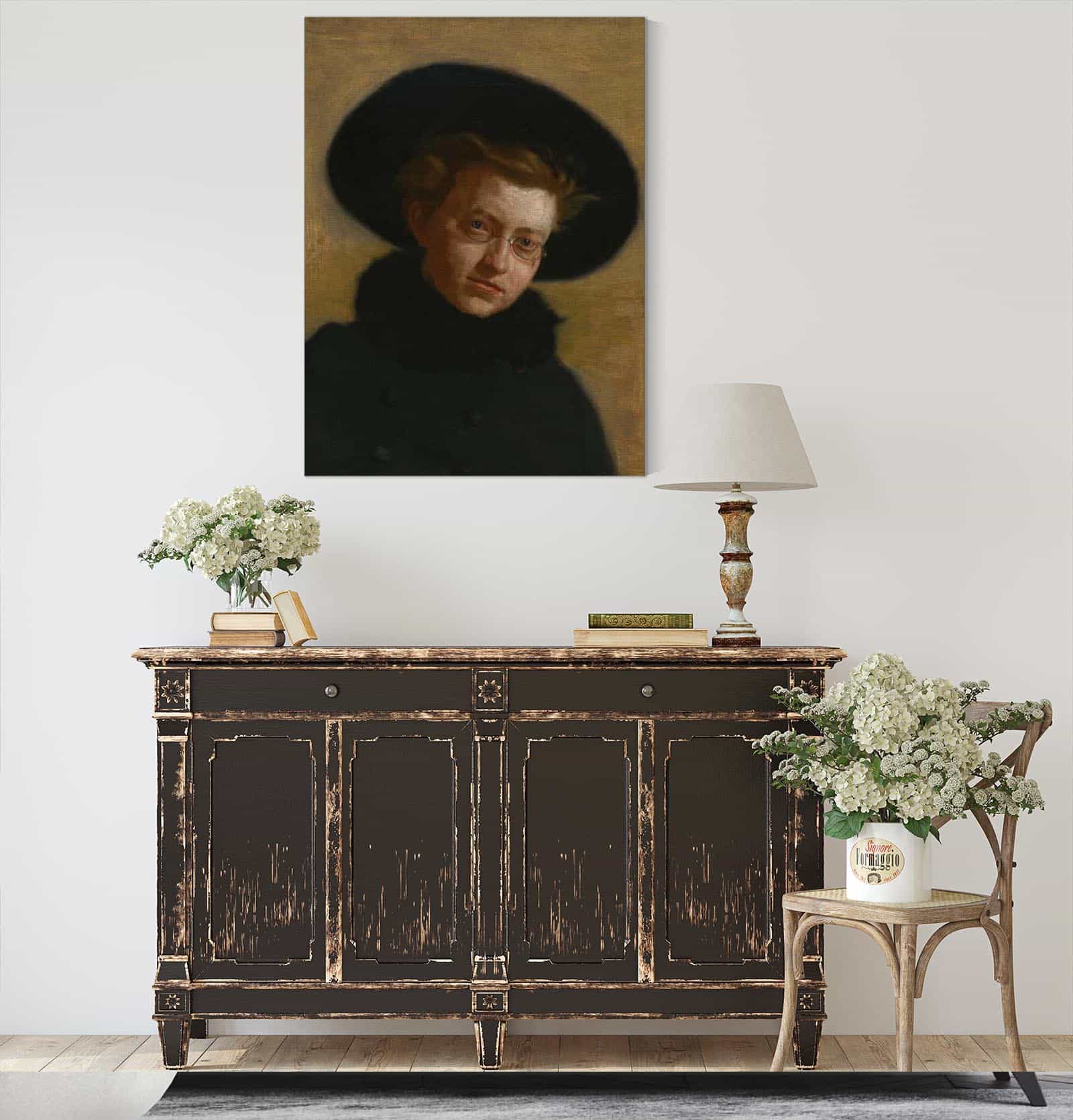 Portrait Of Lillian Hammit Girl In A Big Hat by Thomas Eakins - Image 4