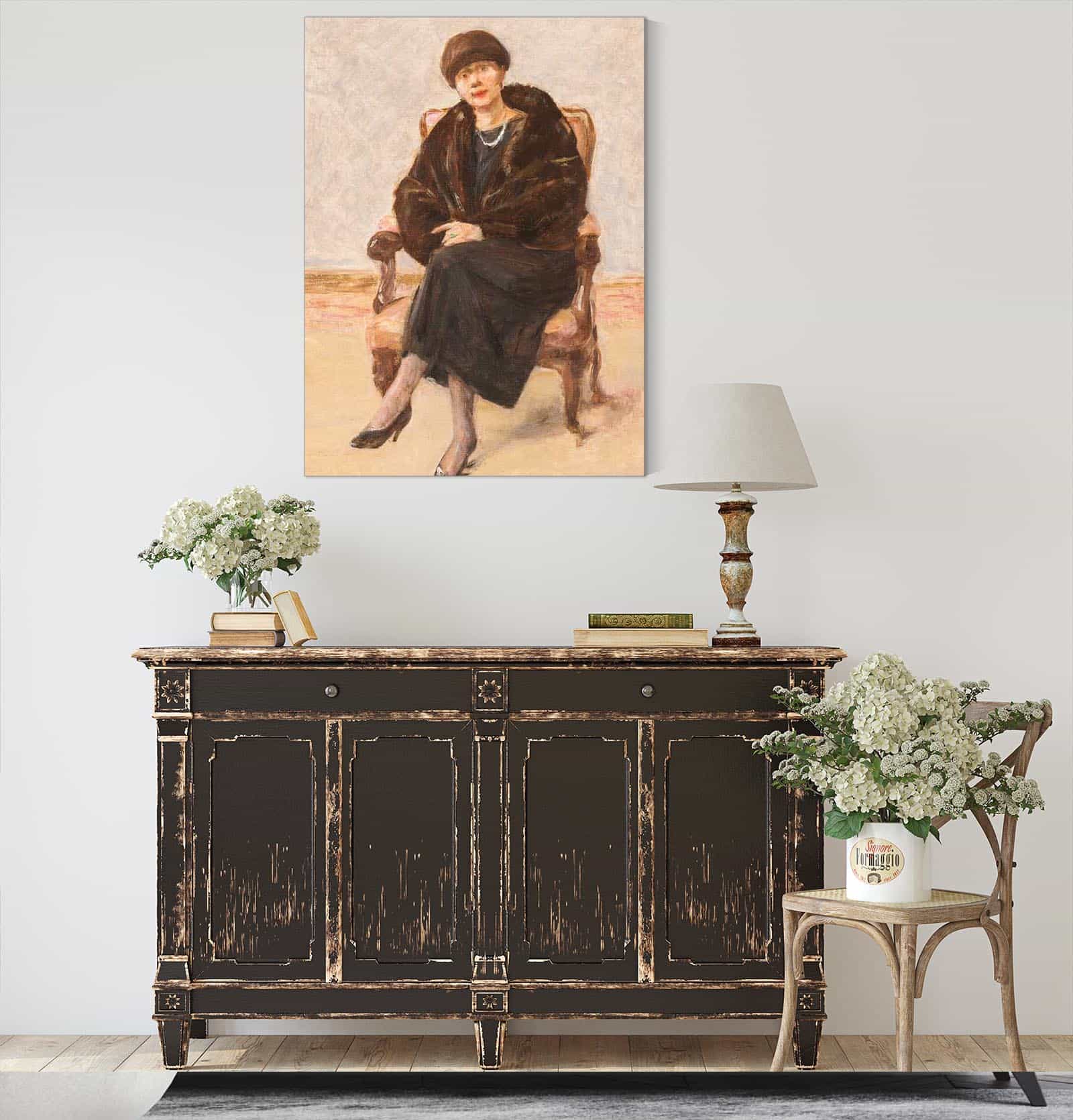 Portrait Of Lola Leder In Fur Coat Sitting by Max Liebermann - Image 4