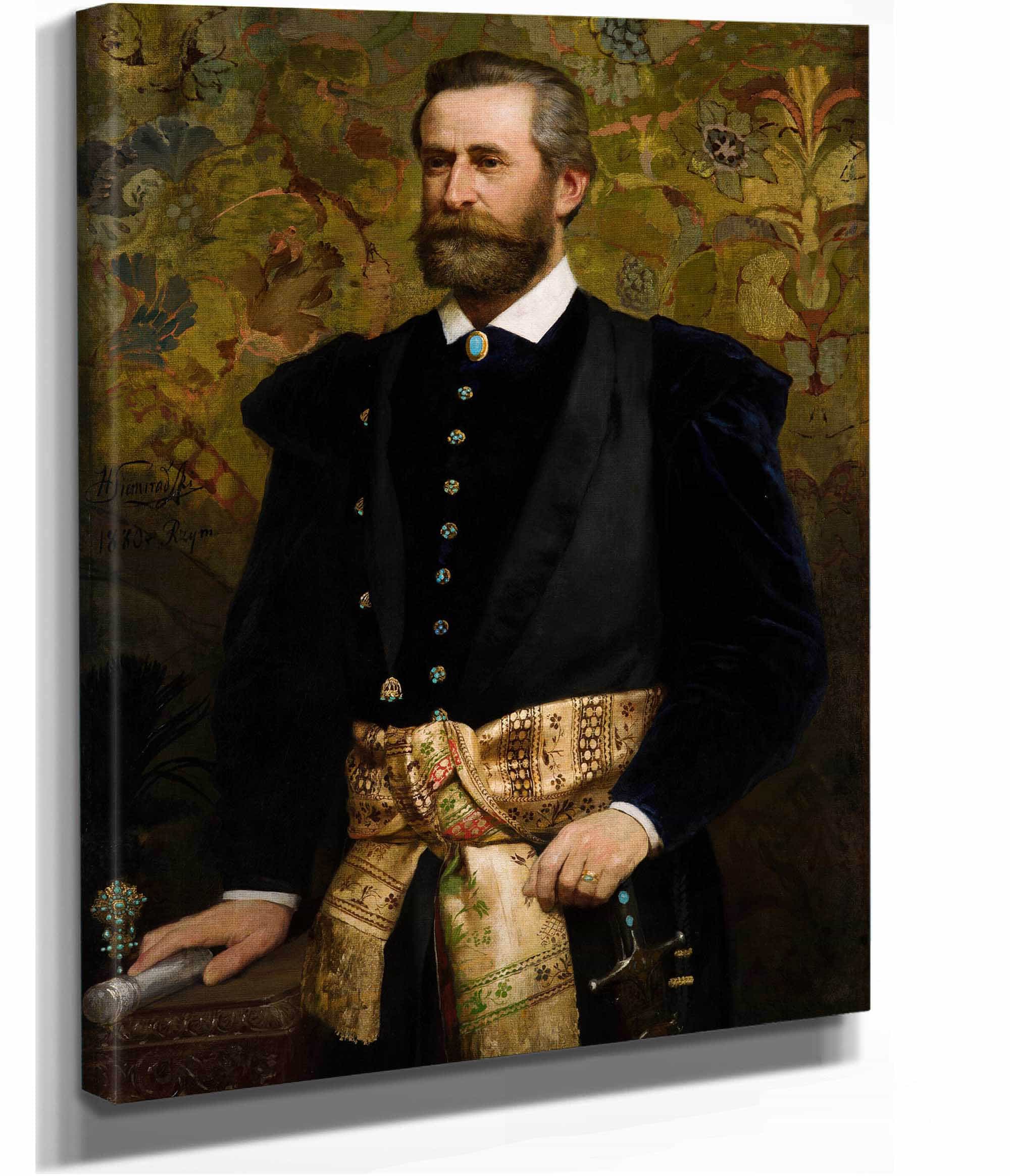 Portrait Of Ludwik Wodzicki Marhal Of The Galician Seym by Henryk Siemiradzki - Image 2