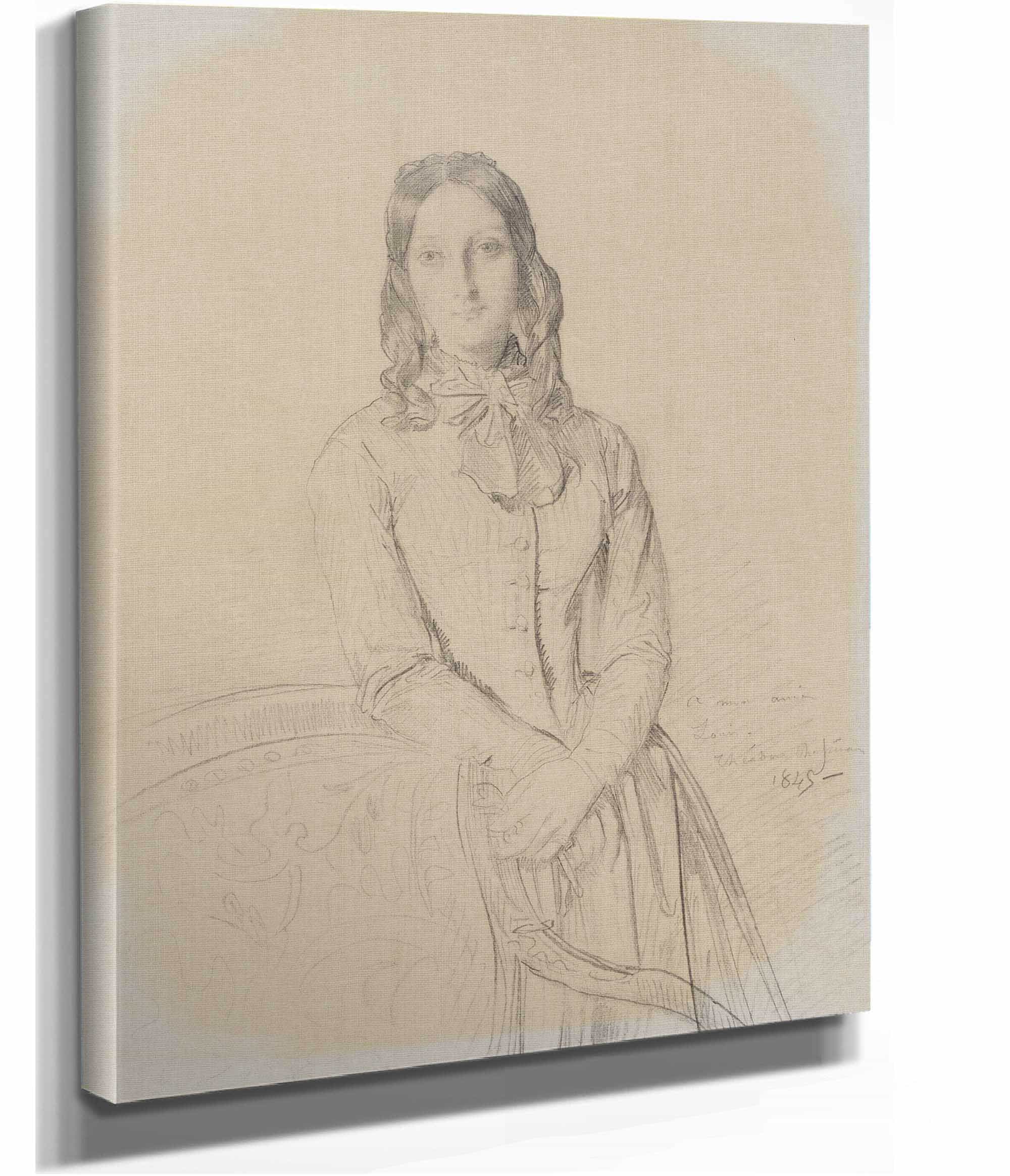 Portrait Of Madame Ravaisson by Theodore Chasseriau - Image 2