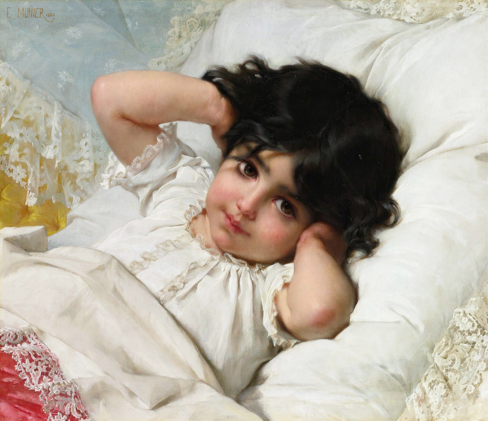 Portrait Of Marie Louise by Emile Munier - Image 2