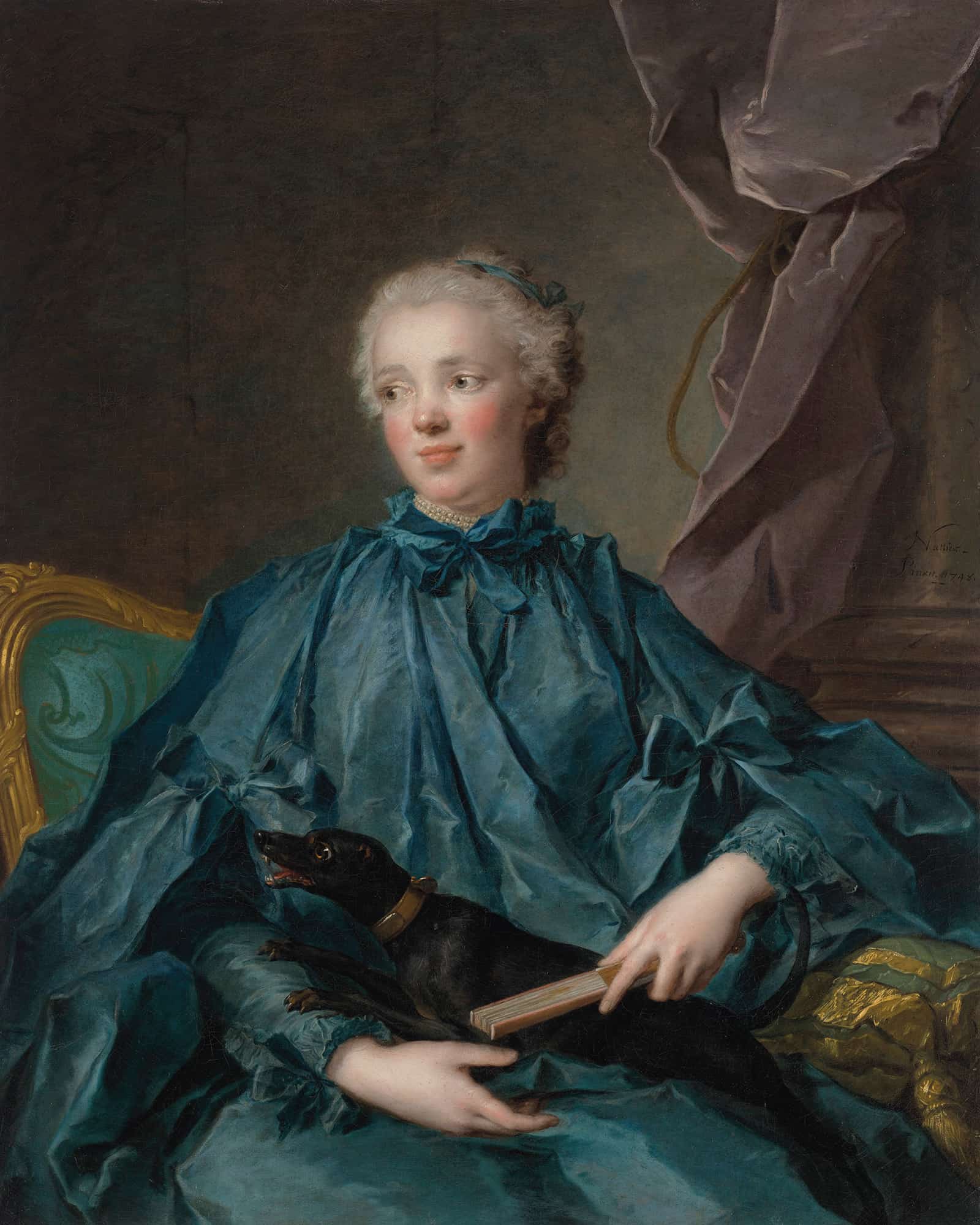 Portrait Of Marie Rose Larlan De Rochefort Marquise De Netumieres by Jean Marc Nattier - Image 2