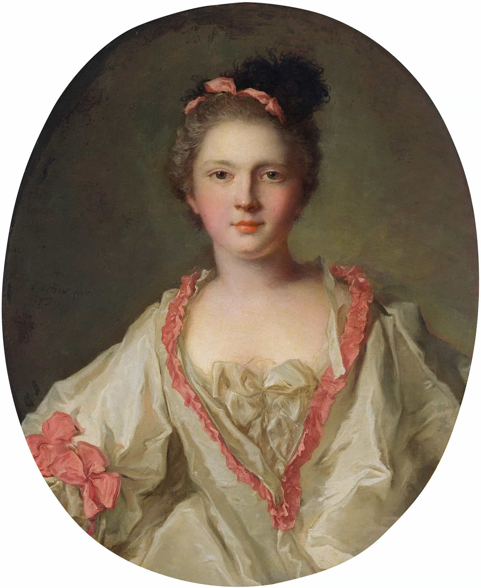 Portrait Of Marie Therese Geoffrin Marquise De La Ferte Imbault by Jean Marc Nattier - Image 2
