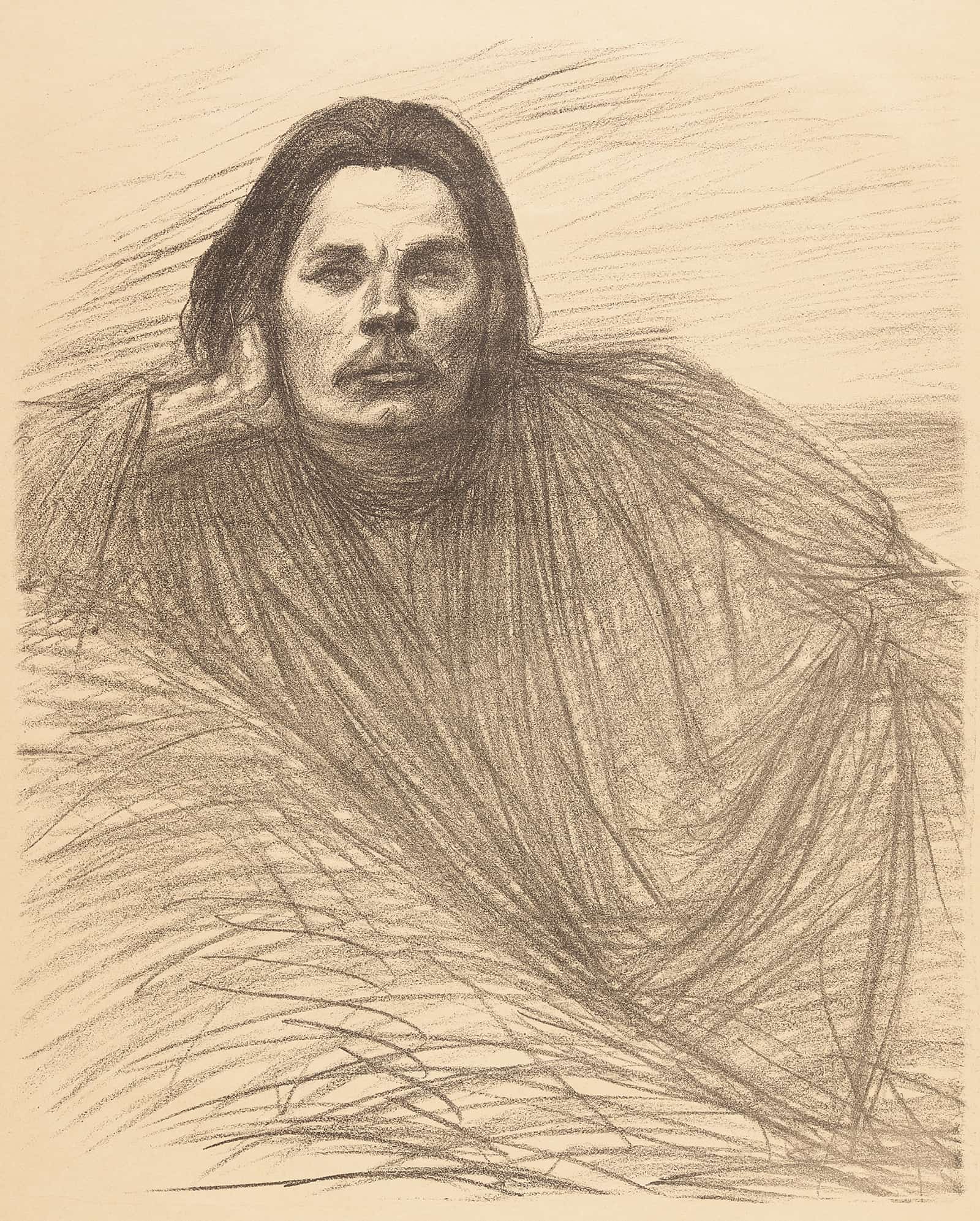 Portrait Of Maxim Gorki by Theophile Alexandre Steinlen