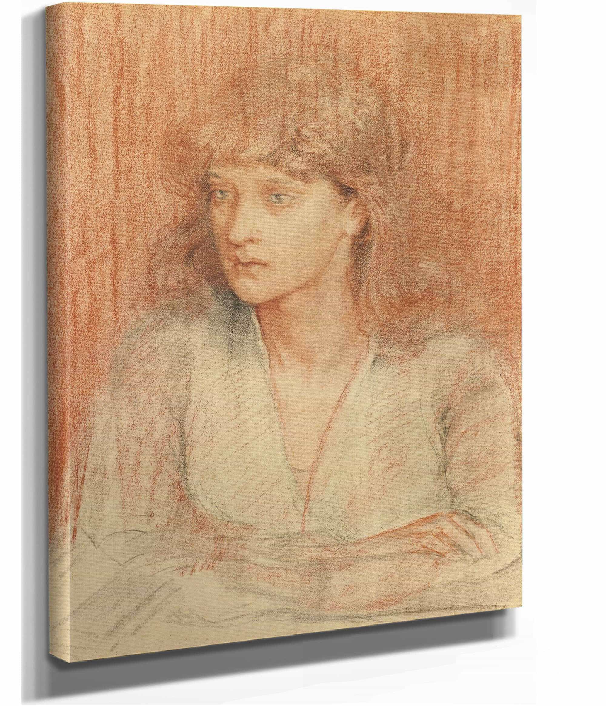 Portrait Of May Morris by Dante Gabriel Rossetti - Image 2