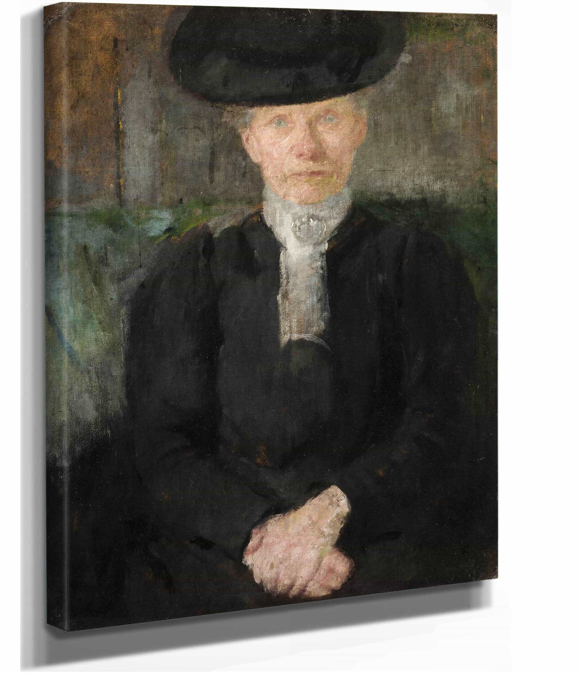 Portrait Of Miss Deuringer by Olga Boznanska - Image 2