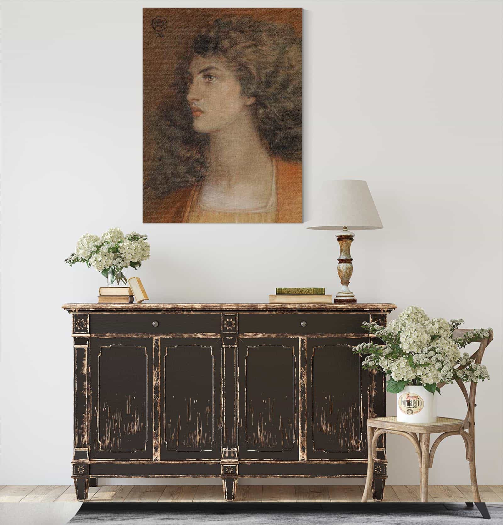 Portrait Of Miss Herbert by Dante Gabriel Rossetti - Image 4