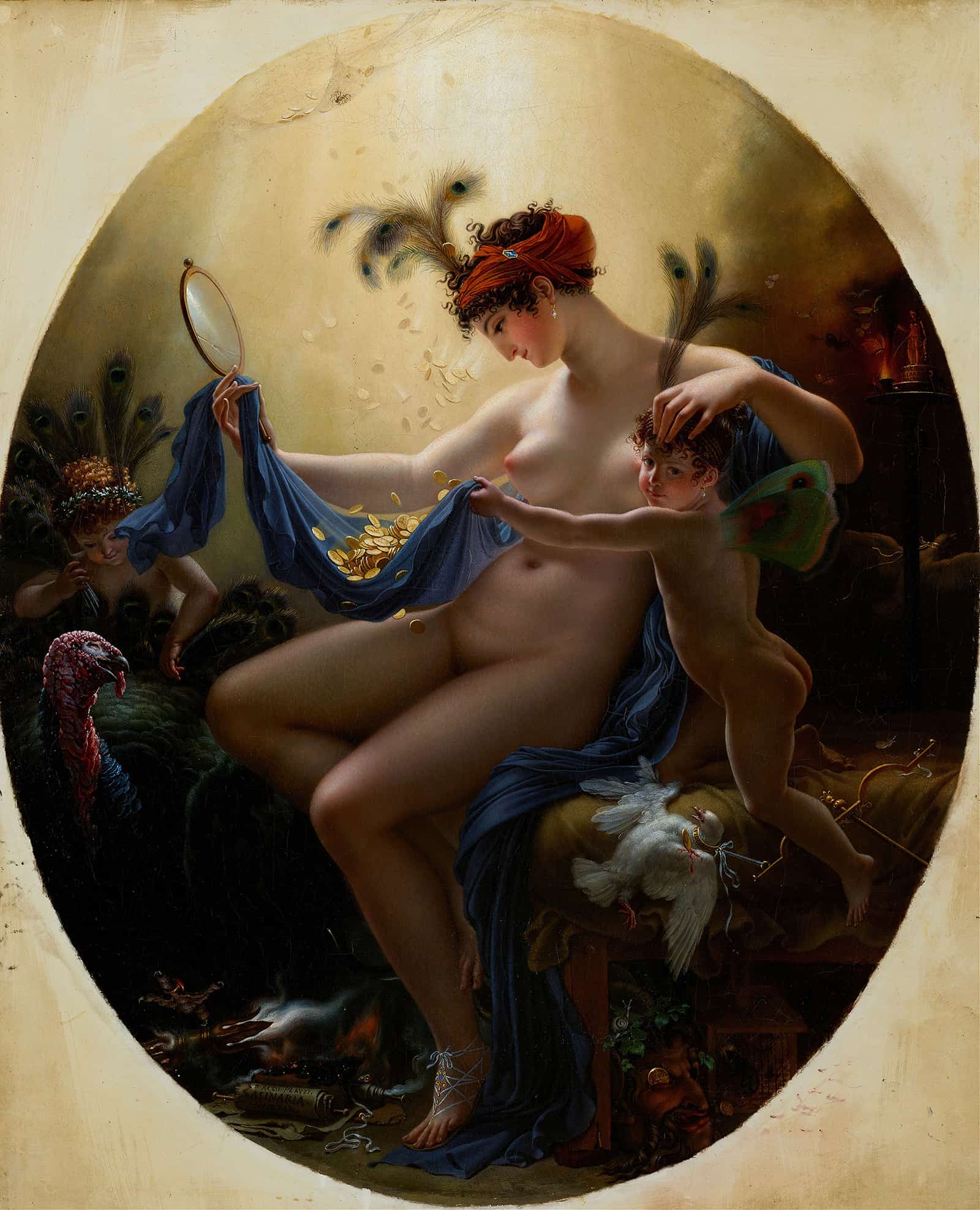Portrait Of Mlle Lange As Danae by Anne Louis Girodet Trioson