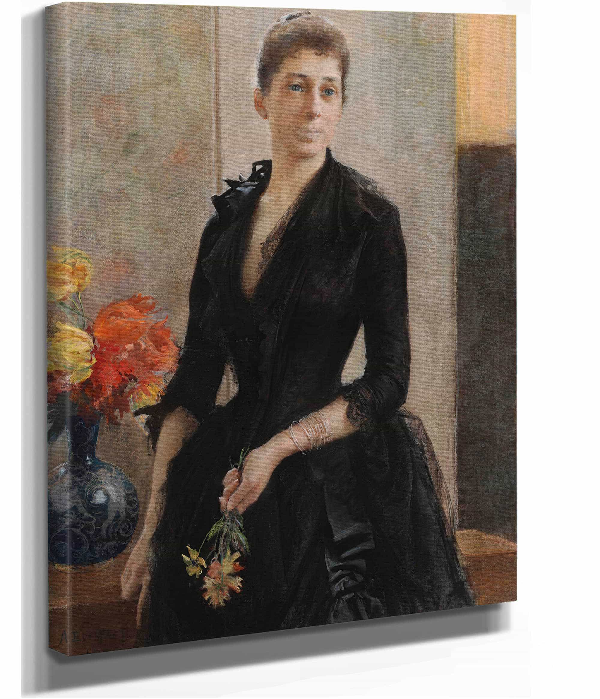 Portrait Of Mme Weissgerber De Stragewicz Later Mme R Berenger by Albert Edelfelt - Image 2