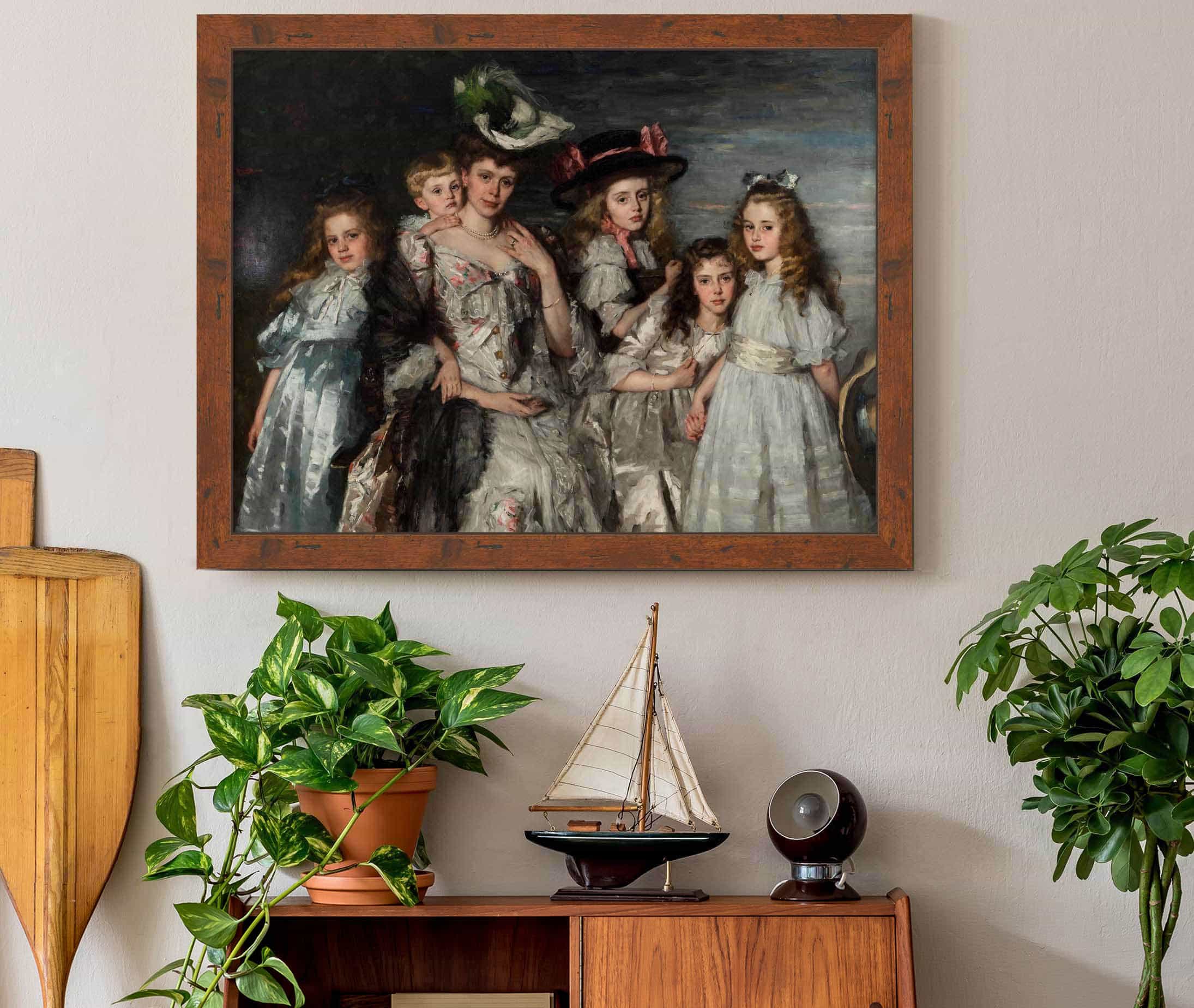 Portrait Of Mrs Agm Van Ogtrop Hanlo And Her Five Children by Therese Schwartze - Image 3