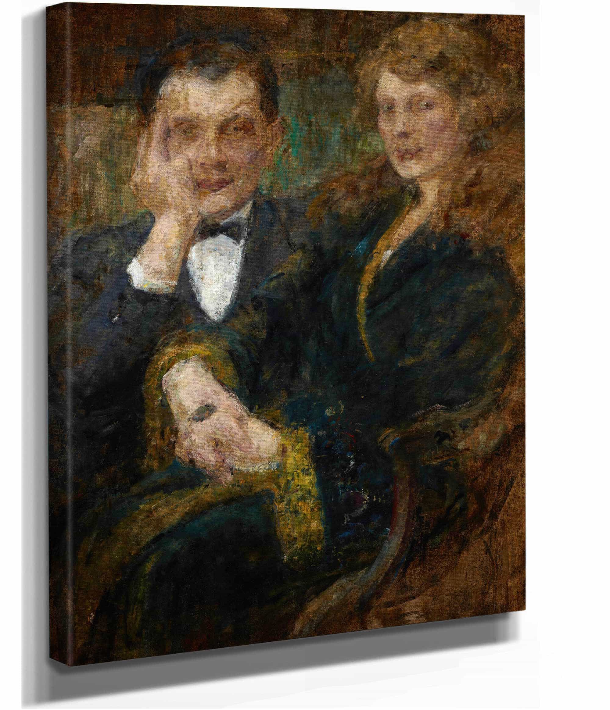 Portrait Of Mrs And Mr Smogorzewski by Olga Boznanska - Image 2