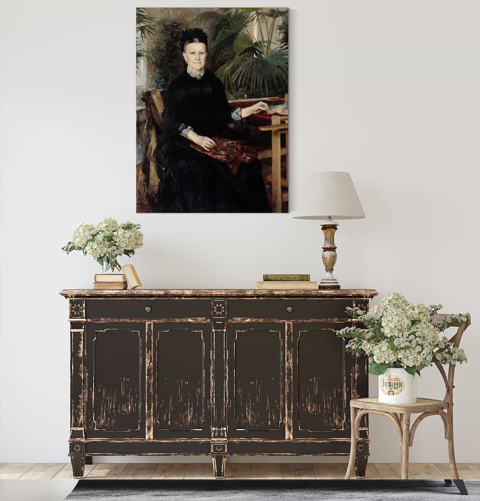Portrait Of Mrs Anna Sinebrychoff by Albert Edelfelt - Image 4