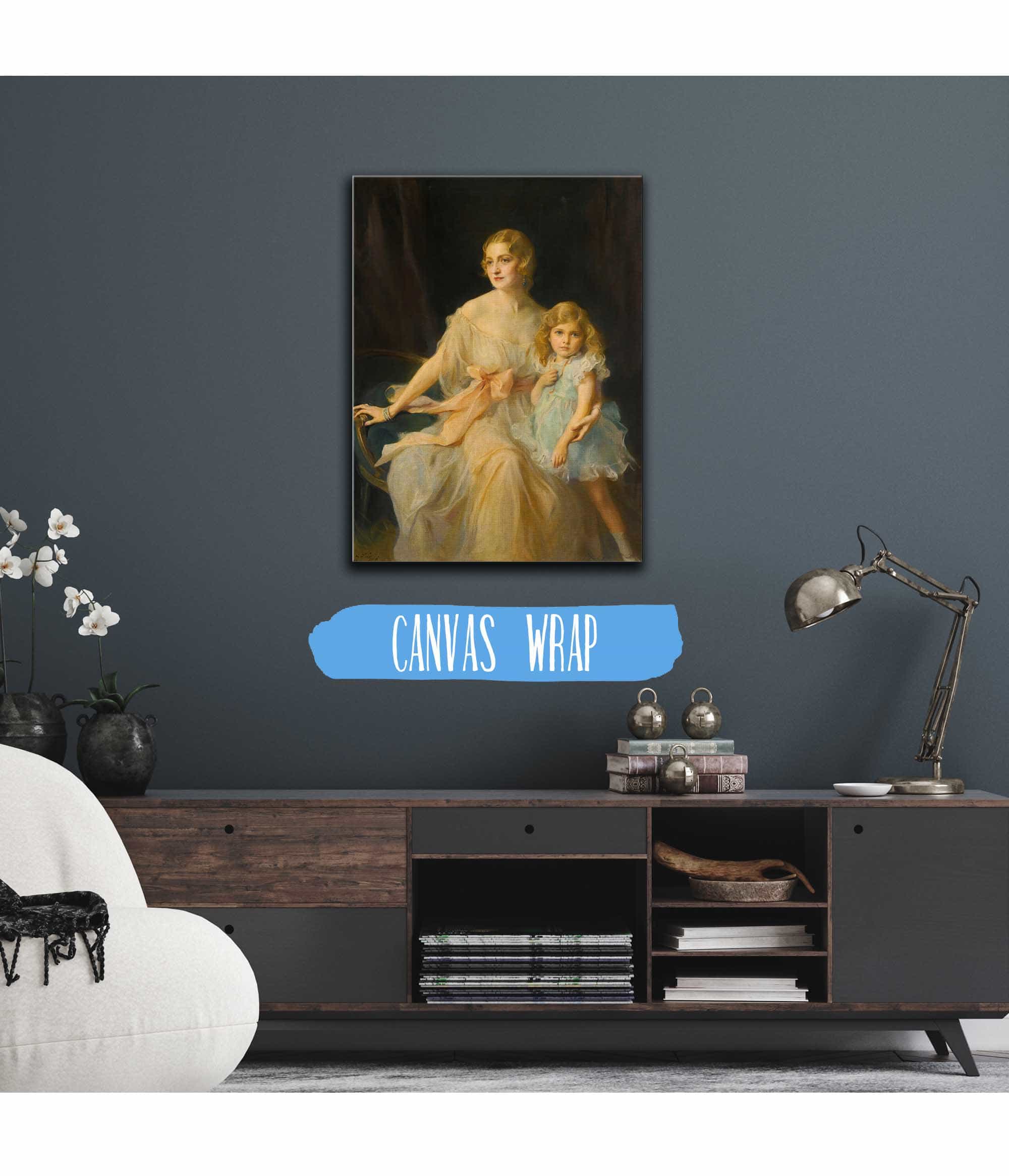 Portrait Of Mrs Claude Leigh And Miss Virginia Leigh by Philip Alexius De Laszlo - Image 3