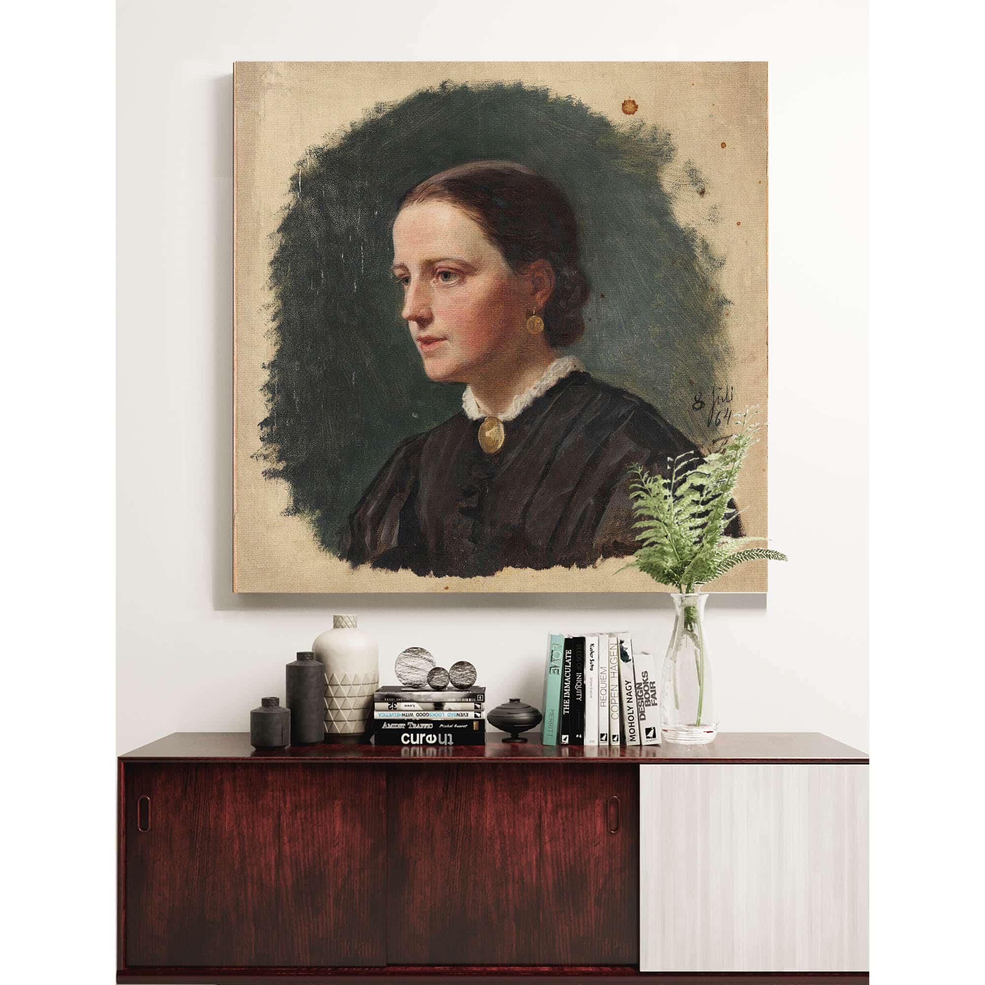 Portrait Of Mrs. Duus by Adolph Tidemand - Image 5