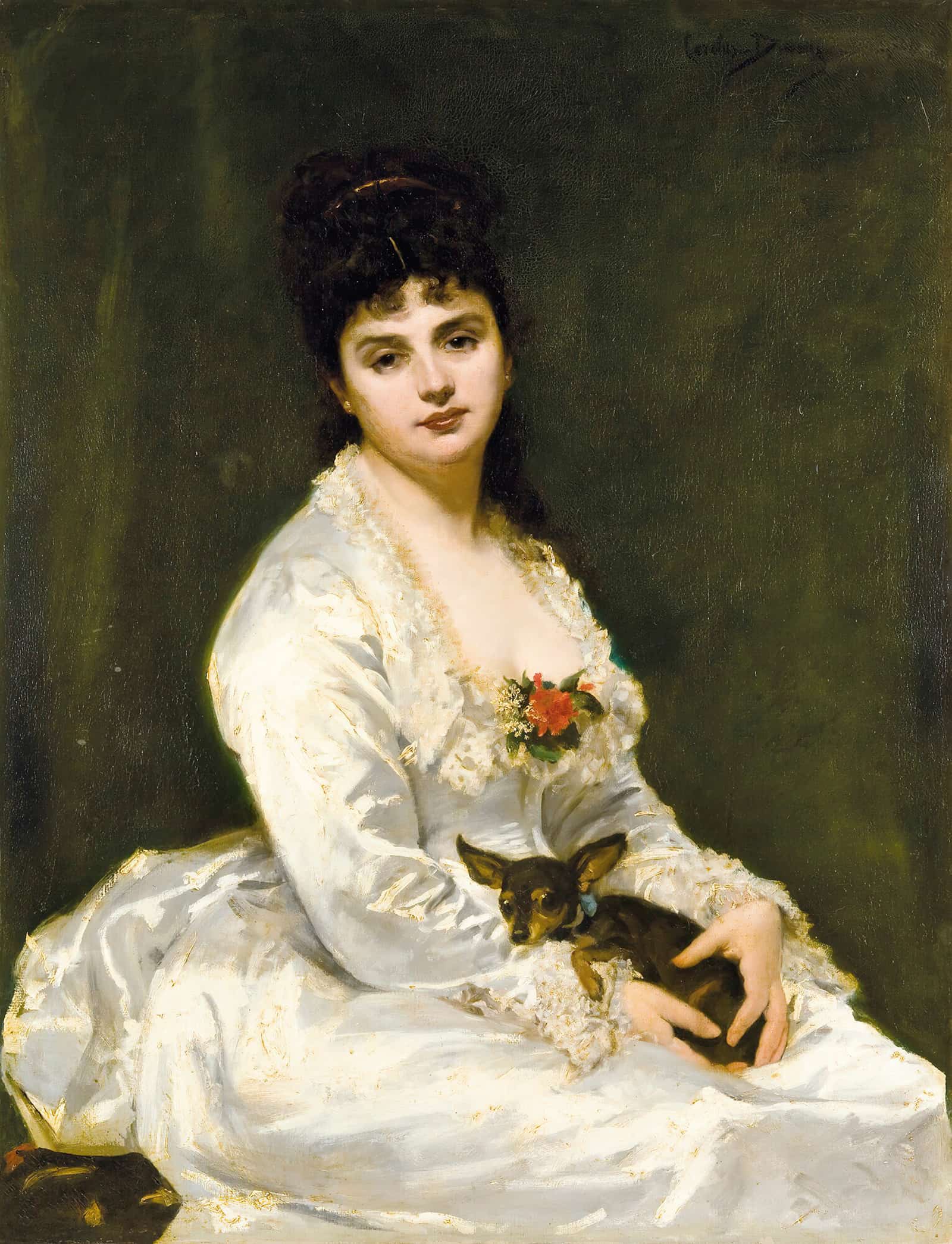 Portrait Of Mrs Henri Fouquier by Carolus Duran