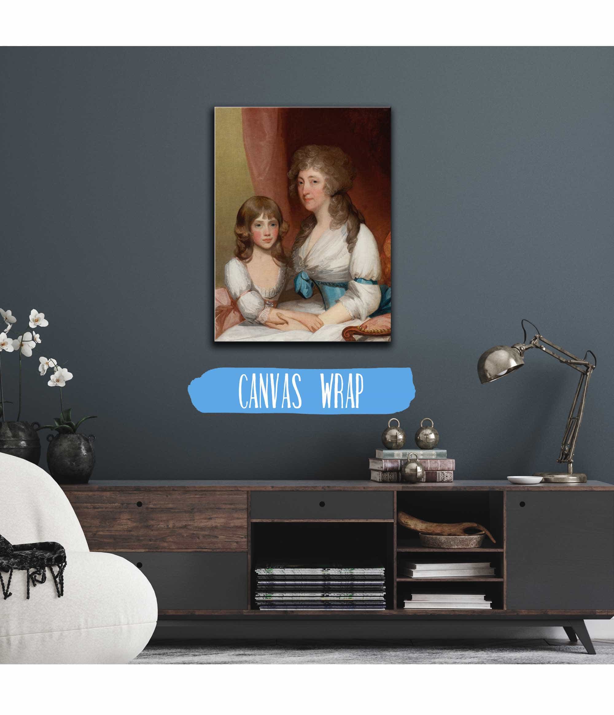 Portrait Of Mrs Samuel Dick And Her Daughter by Gilbert Stuart - Image 3