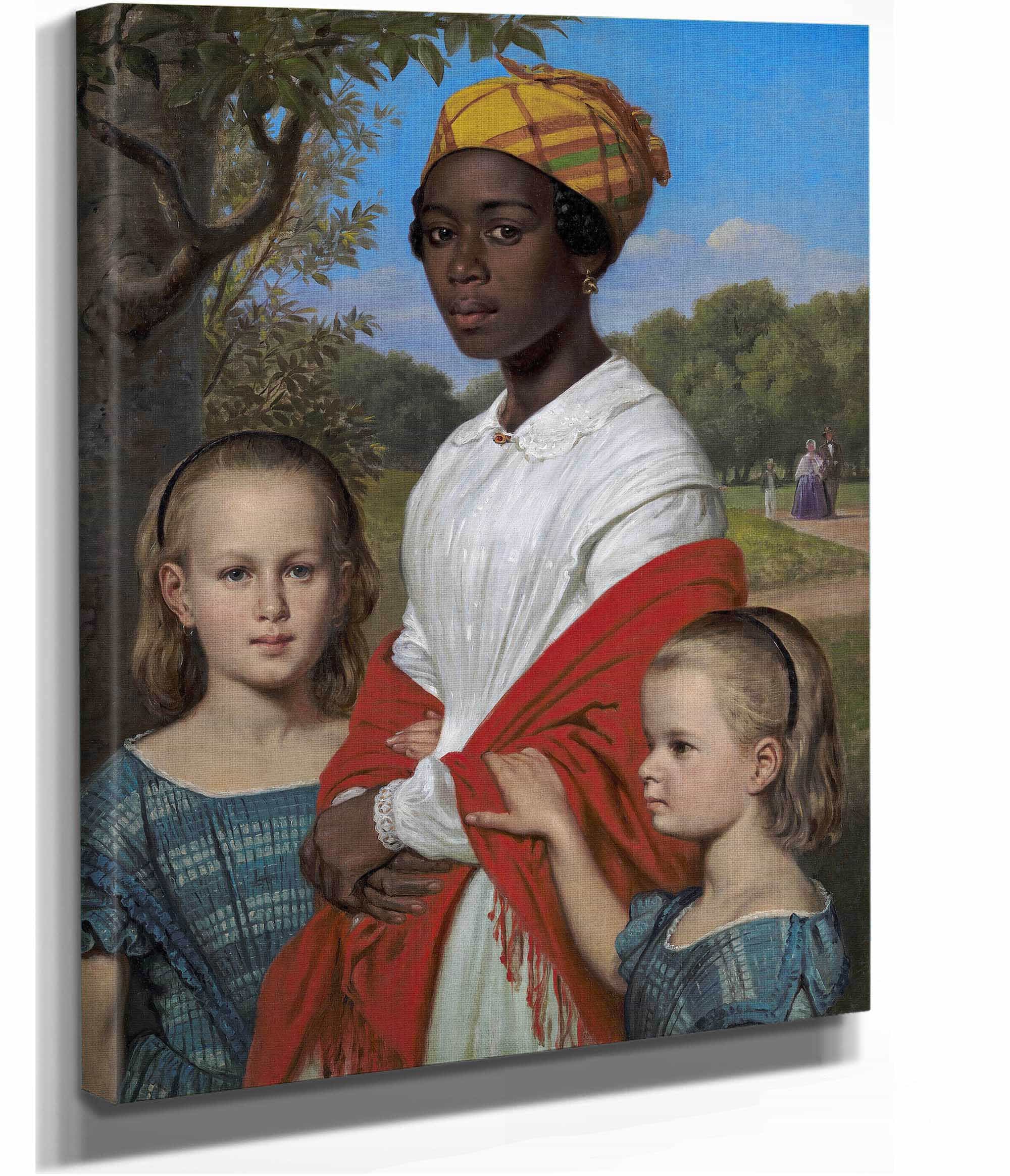 Portrait Of Otto Marstrands Two Daughters And Their Nanny by Wilhelm Marstrand - Image 2
