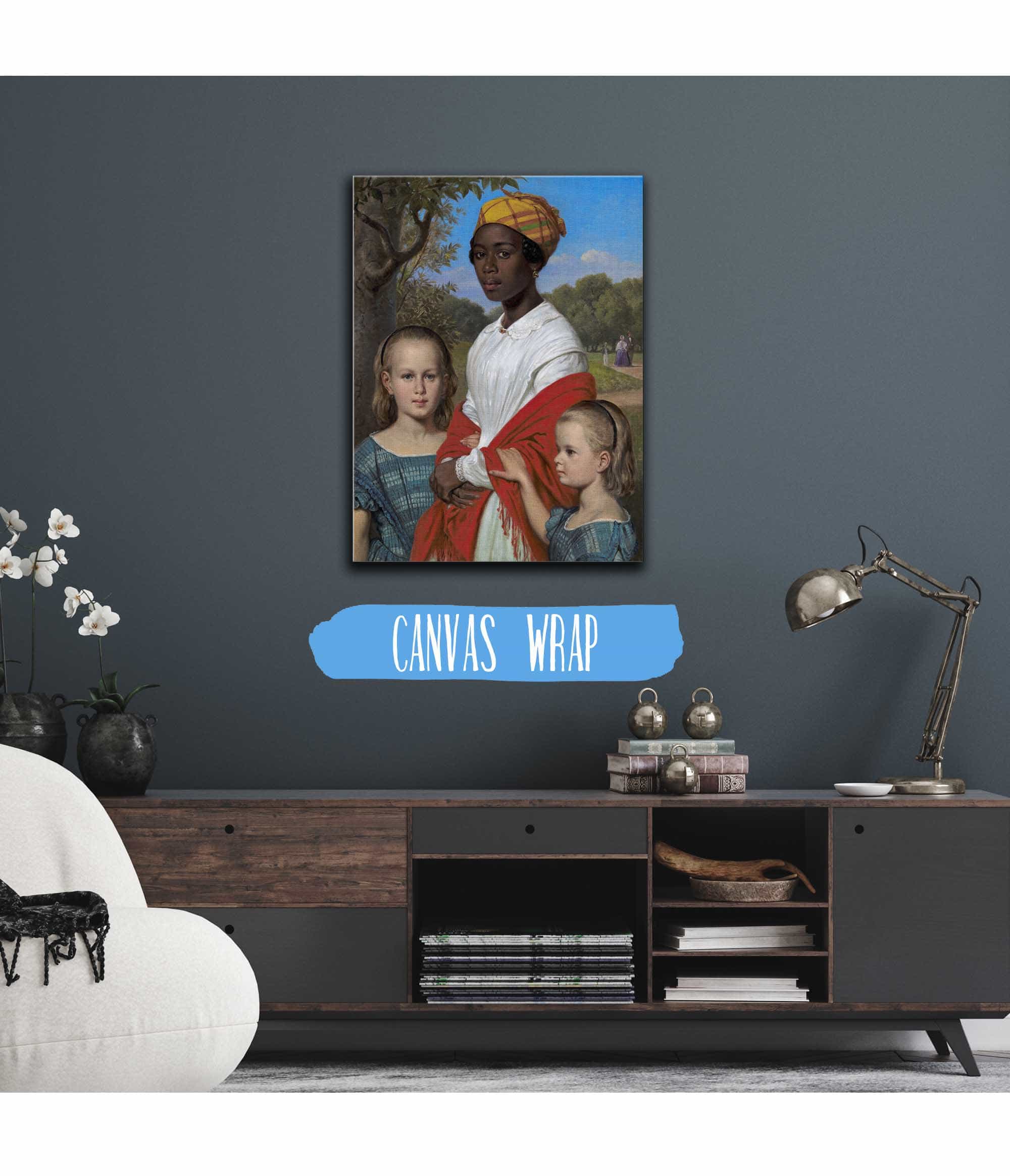 Portrait Of Otto Marstrands Two Daughters And Their Nanny by Wilhelm Marstrand - Image 3