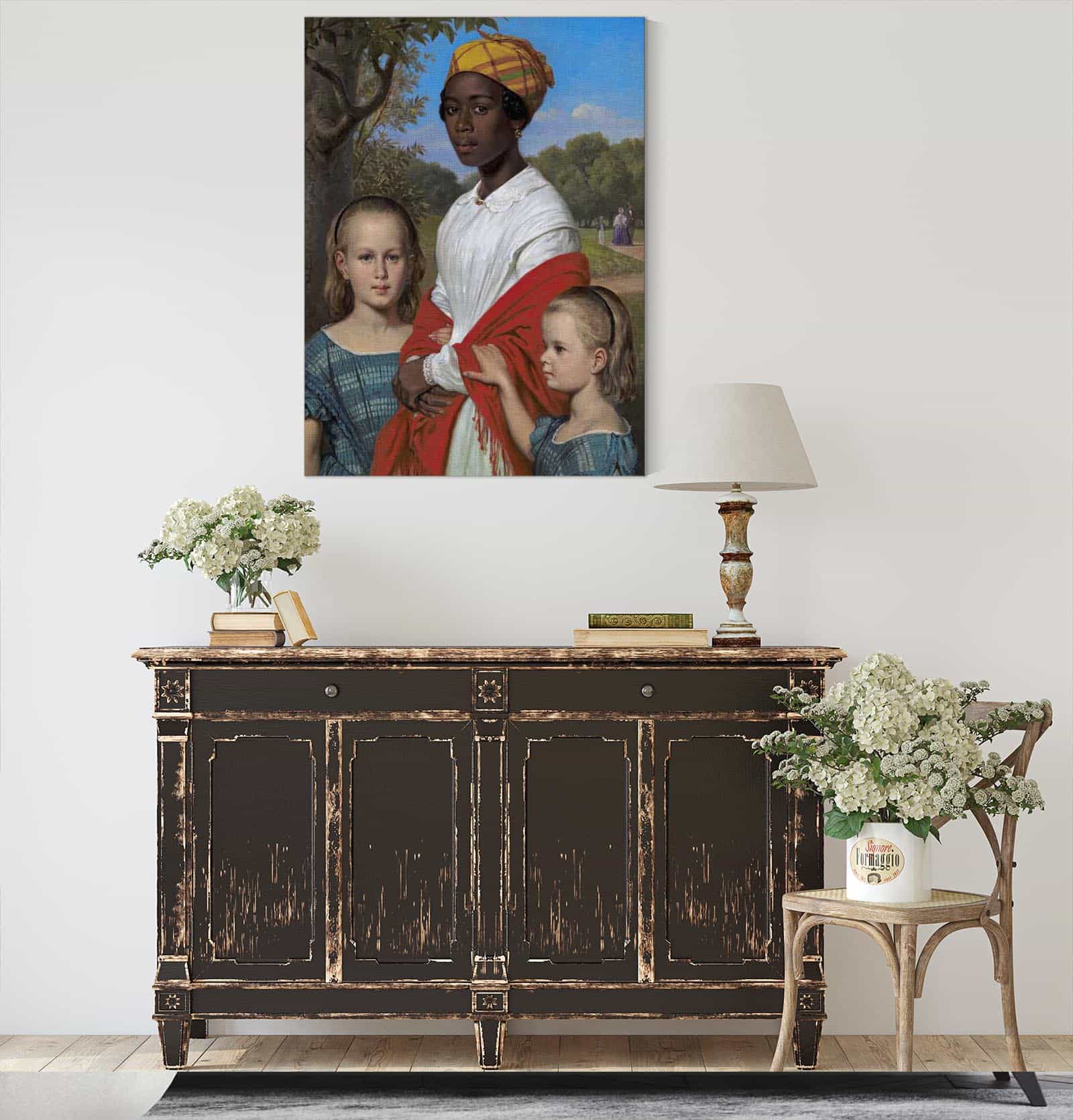 Portrait Of Otto Marstrands Two Daughters And Their Nanny by Wilhelm Marstrand - Image 4