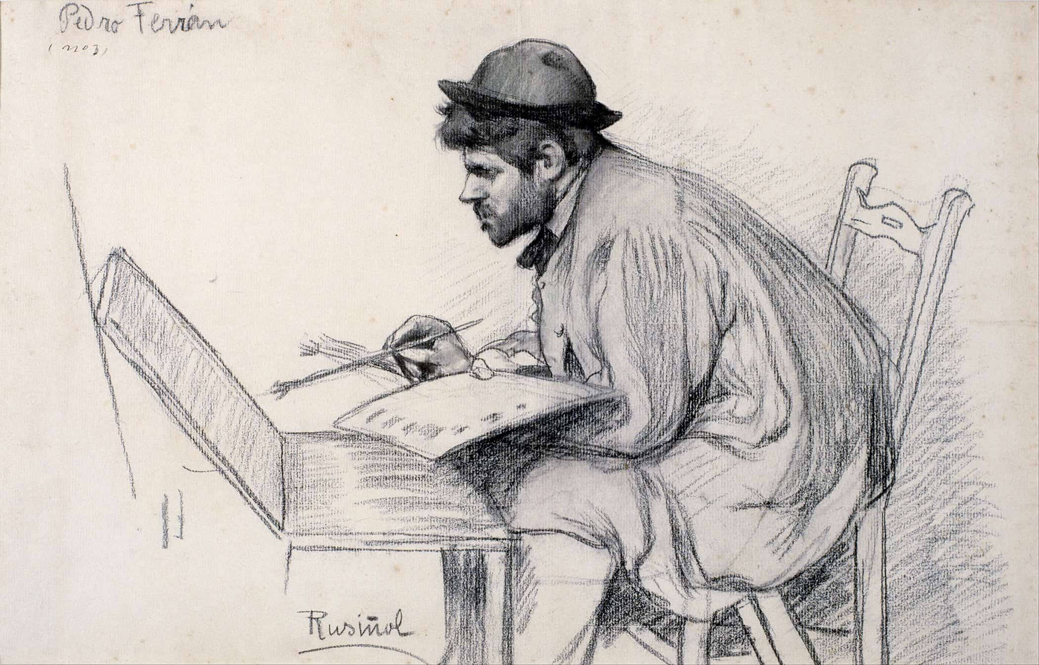 Portrait Of Pere Ferran Painting by Santiago Rusinol - Image 2