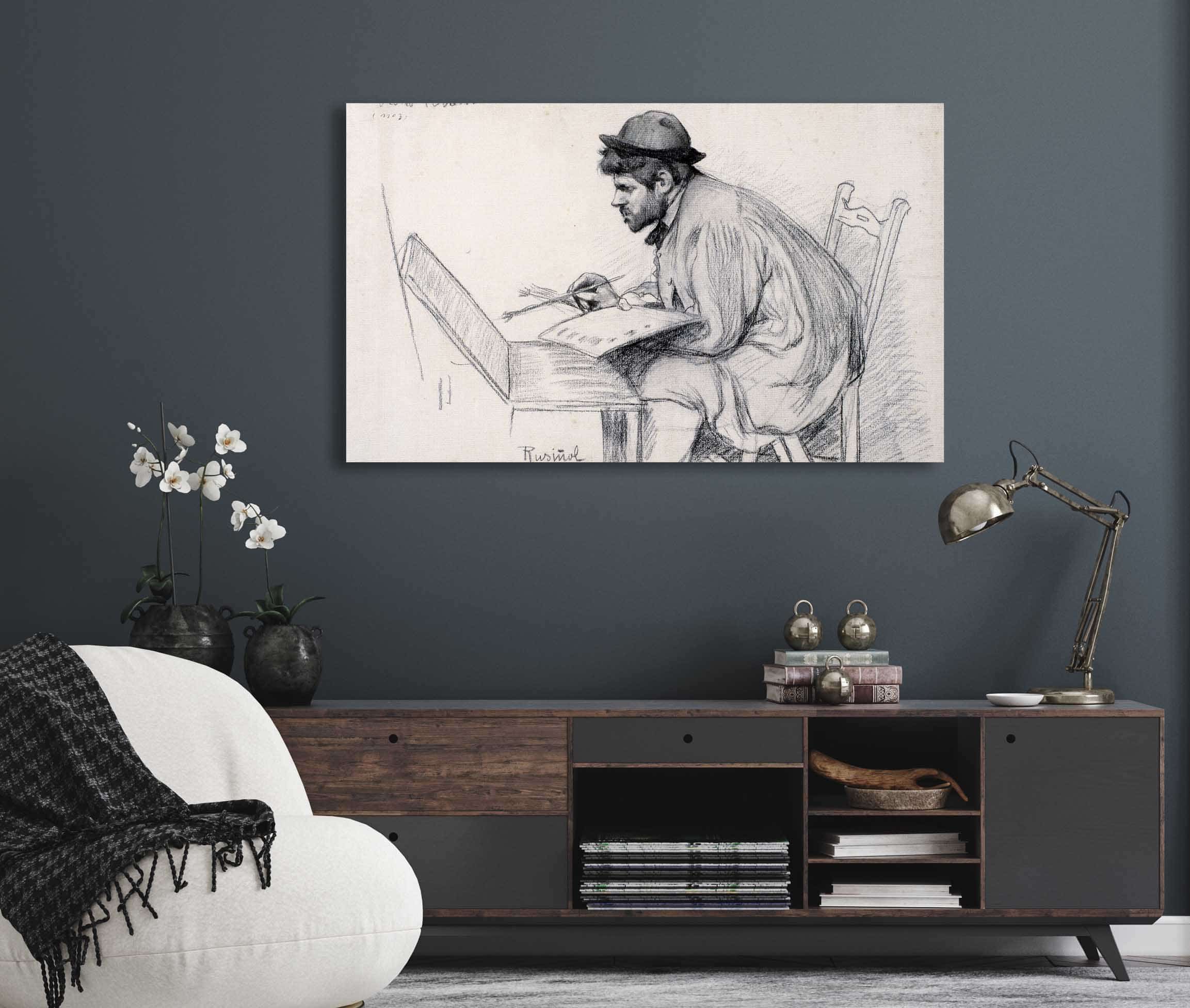 Portrait Of Pere Ferran Painting by Santiago Rusinol - Image 5