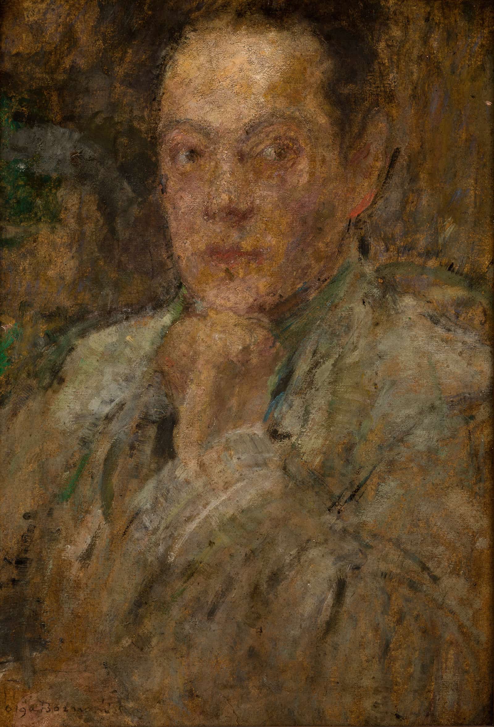 Portrait Of Sculptor Stefan Zbigniewicz by Olga Boznanska